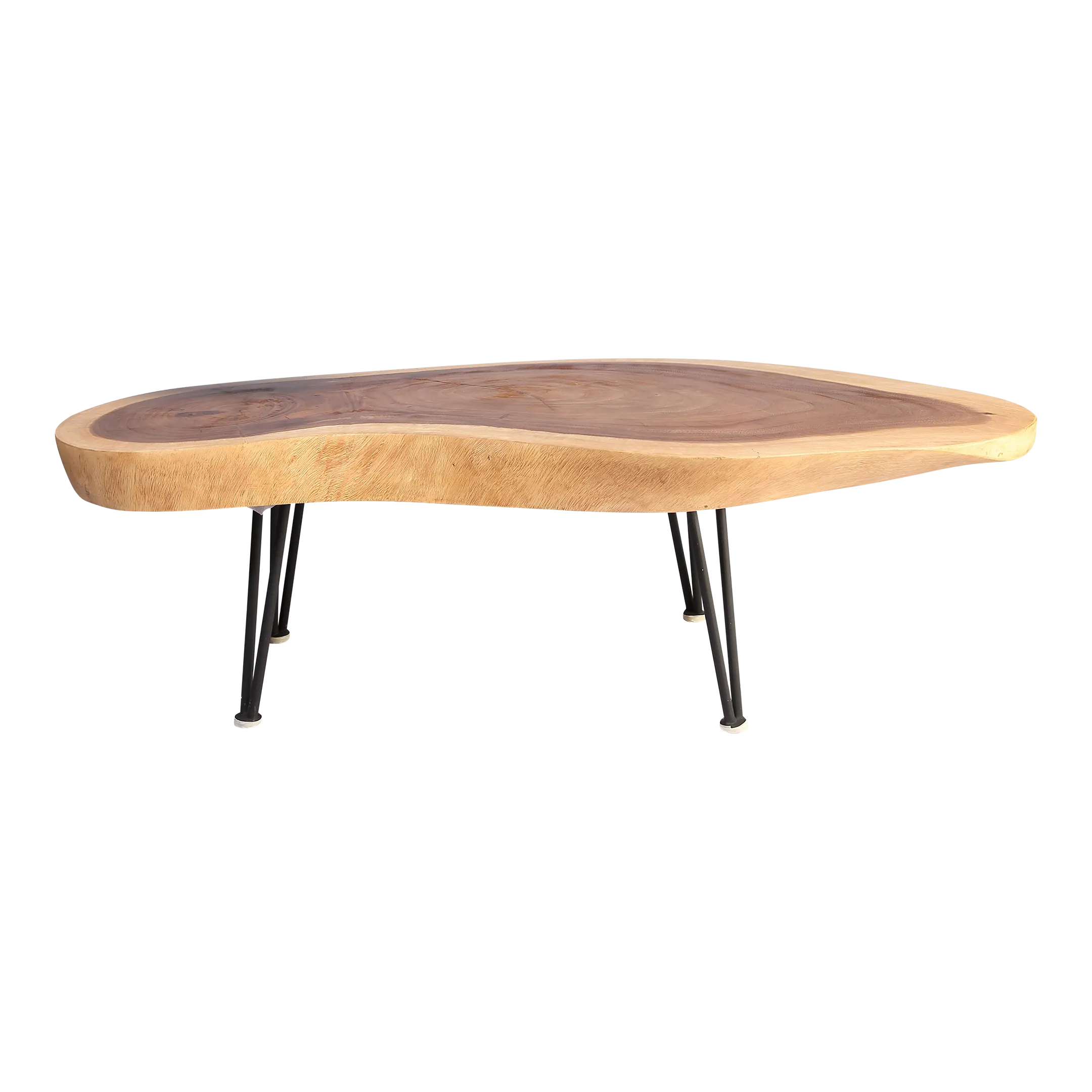 One Slab Living Edge Coffee Table With Black Iron Legs 51 Chairish