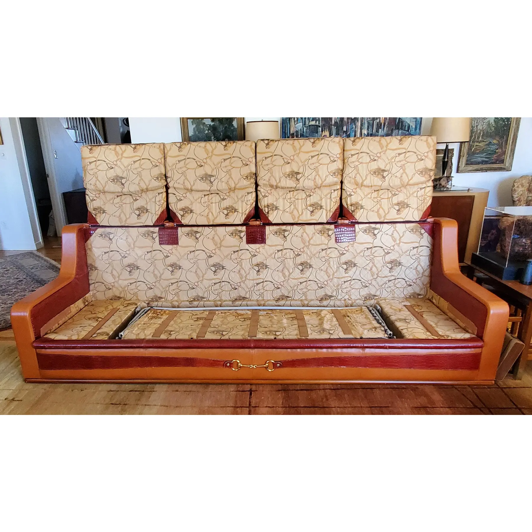 1980s Vintage Formitalia Paolo Gucci Leather Sofa | Chairish