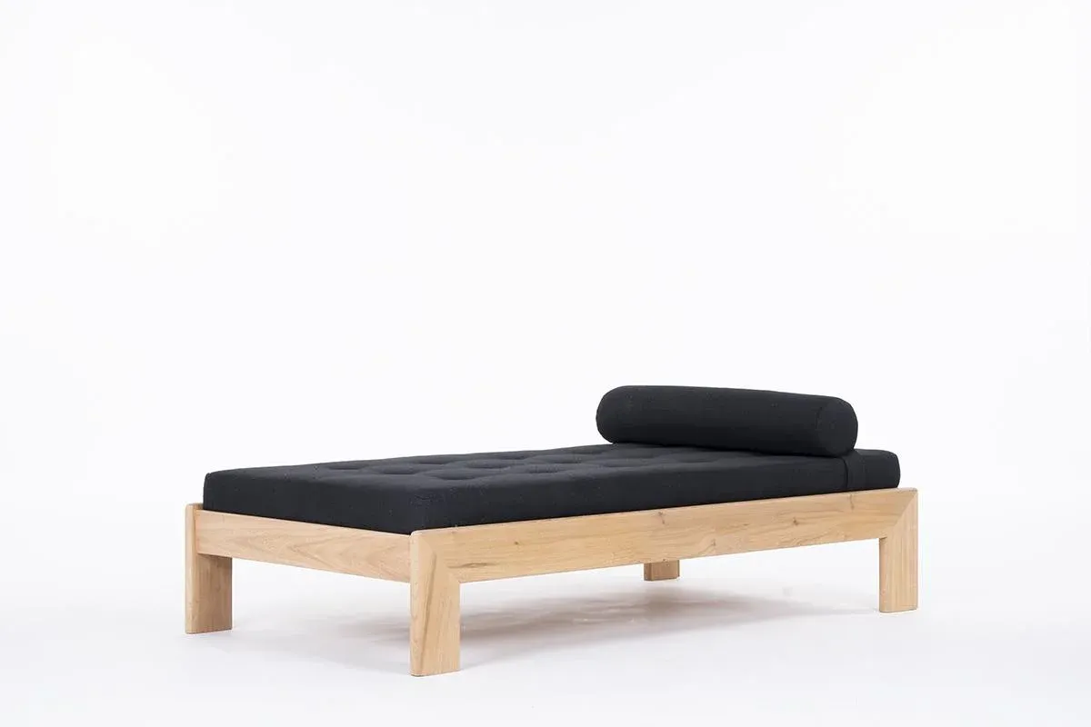 Daybed in Elm and Black Linen, 1980