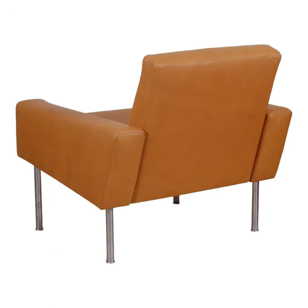 Cognac Aniline Leather Airport Chair by Hans J. Wegner for Getama