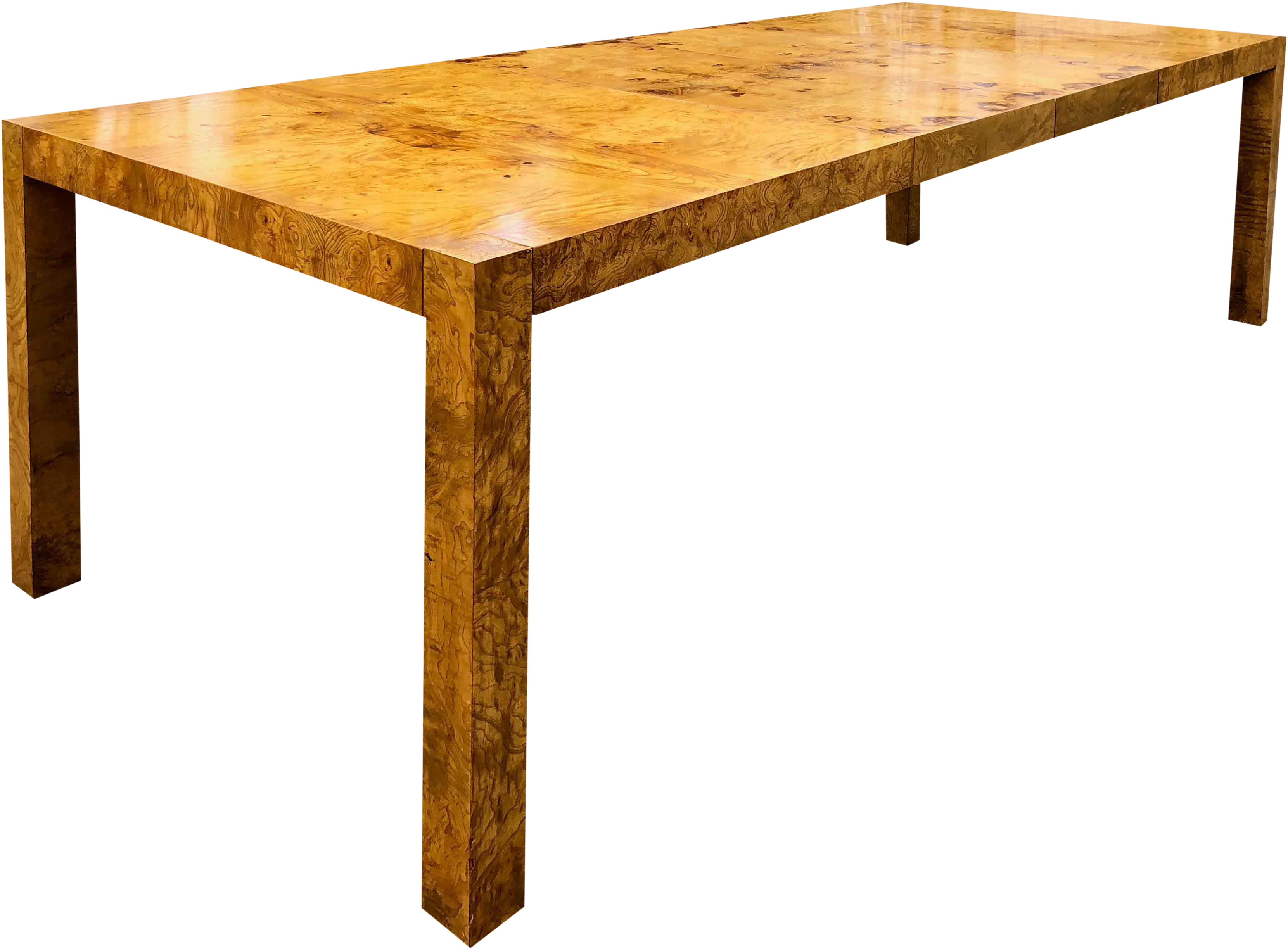 Milo Baughman Burl Wood Parsons Dining Table Chairish