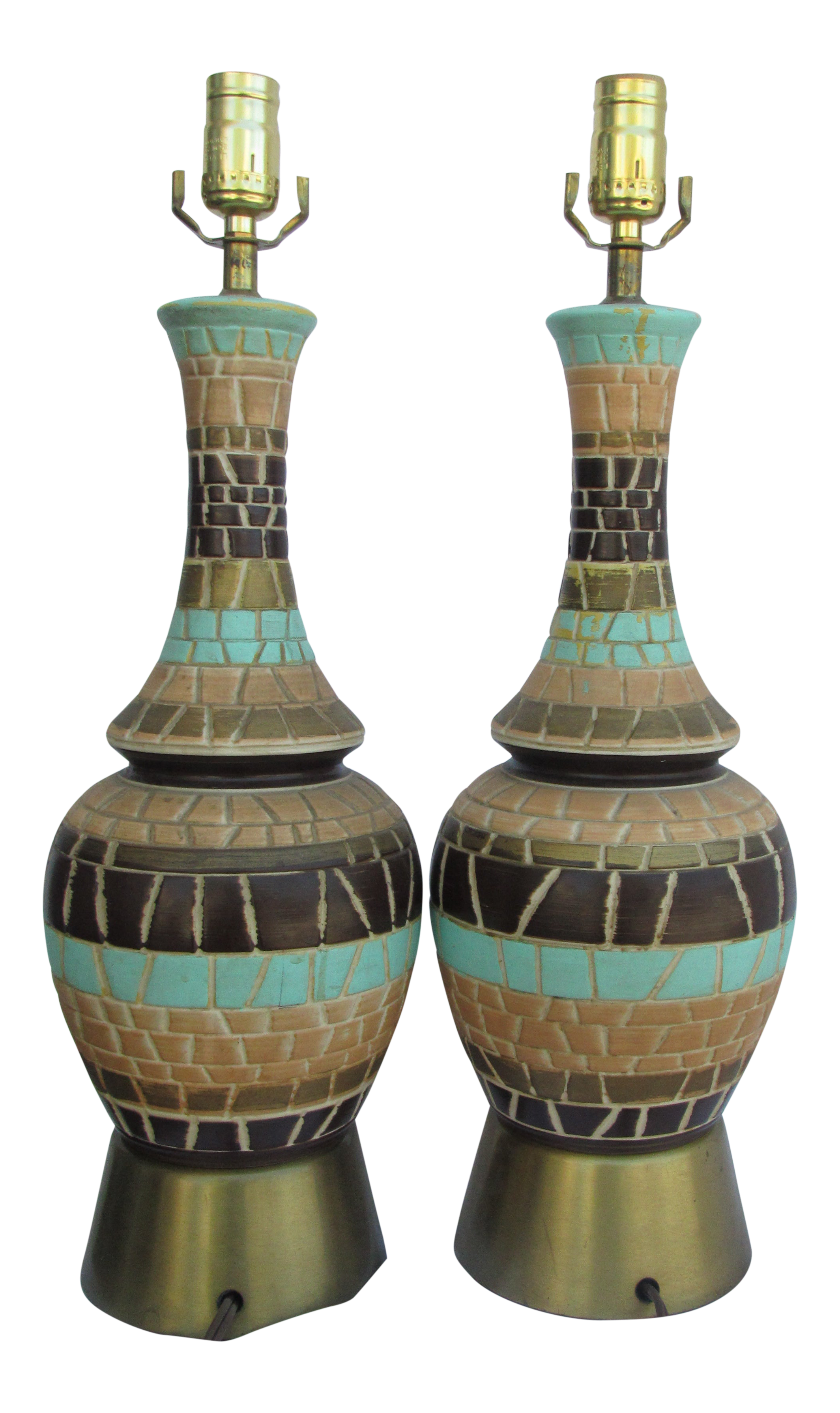 Vintage Mosaic Tile Lamps A Pair Chairish