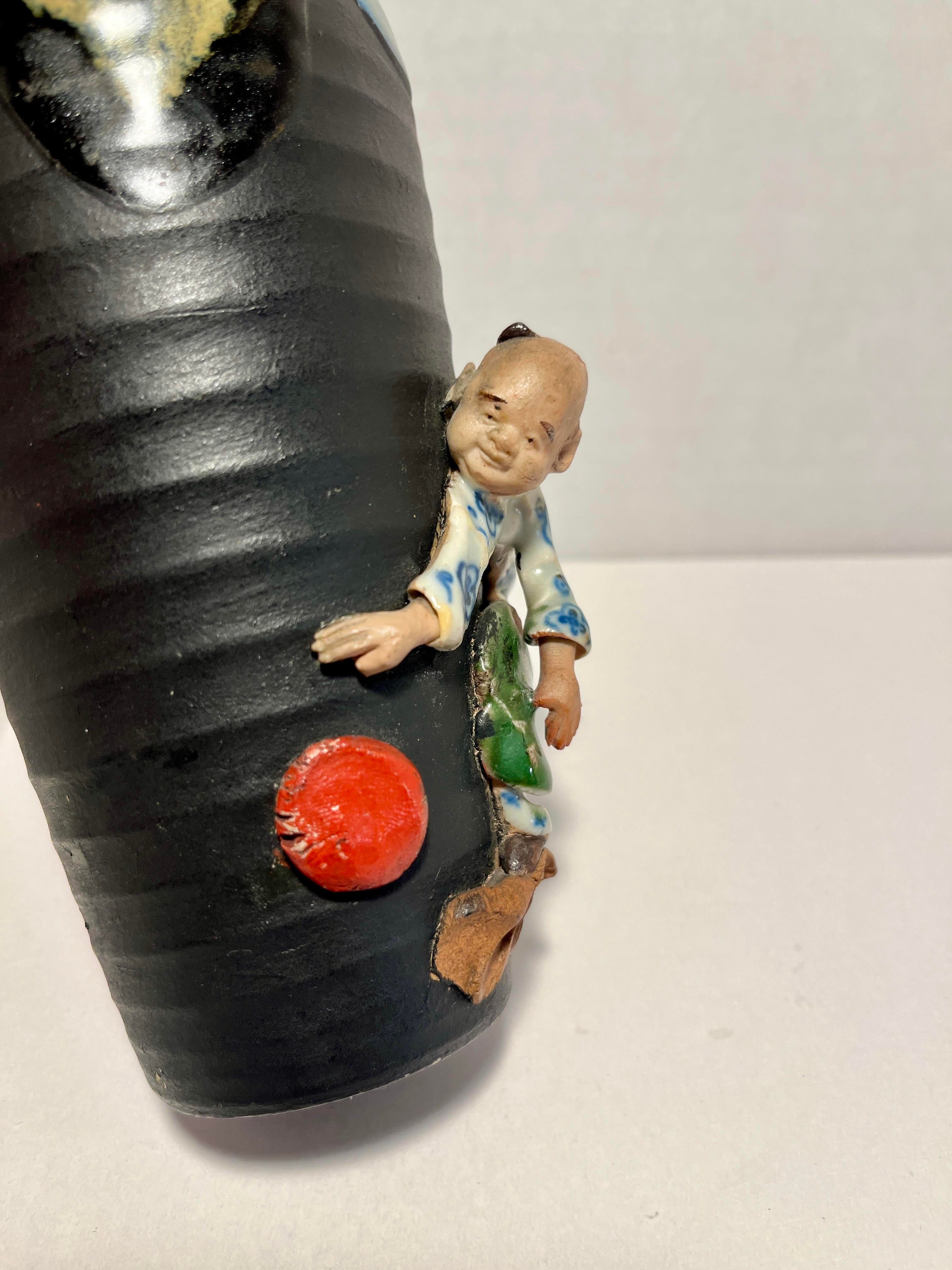 1900's Sumida Gawa Pottery Vase by Ishiguro Koko Meiji Era