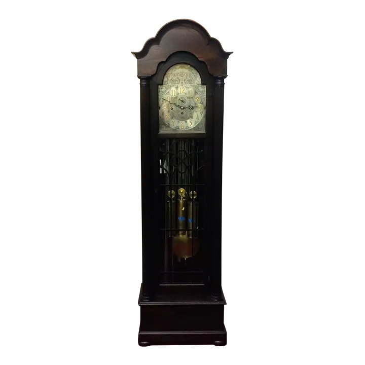 Antique Grandfather Clock Herschede Clock Tubular Tall Clock Solid Wood