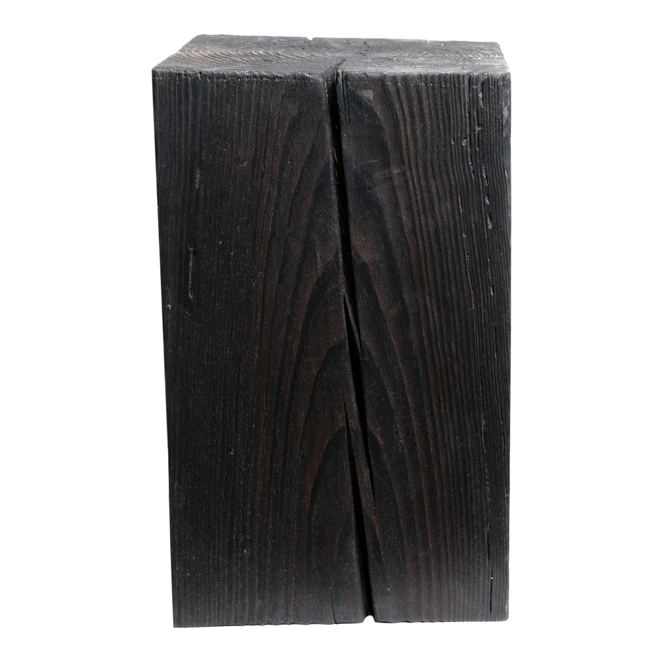 Asian Style Black Solid Wood Cube Side Table Chairish