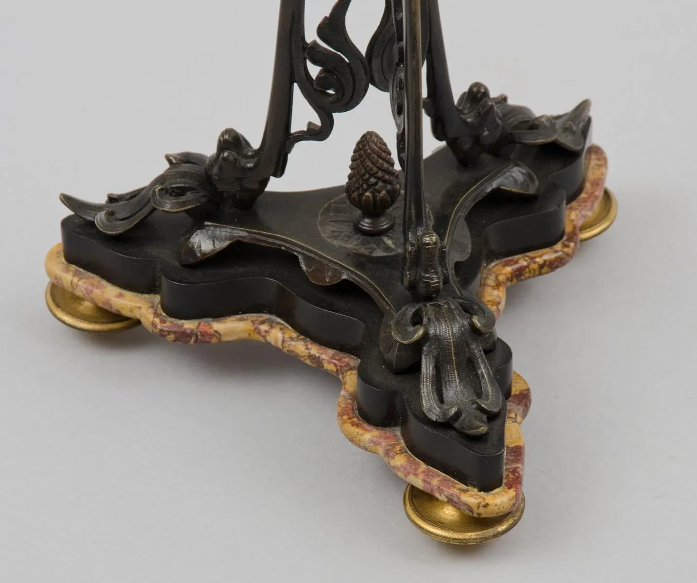 Pair of Antique French Bronze Pastille Burner Candelabra