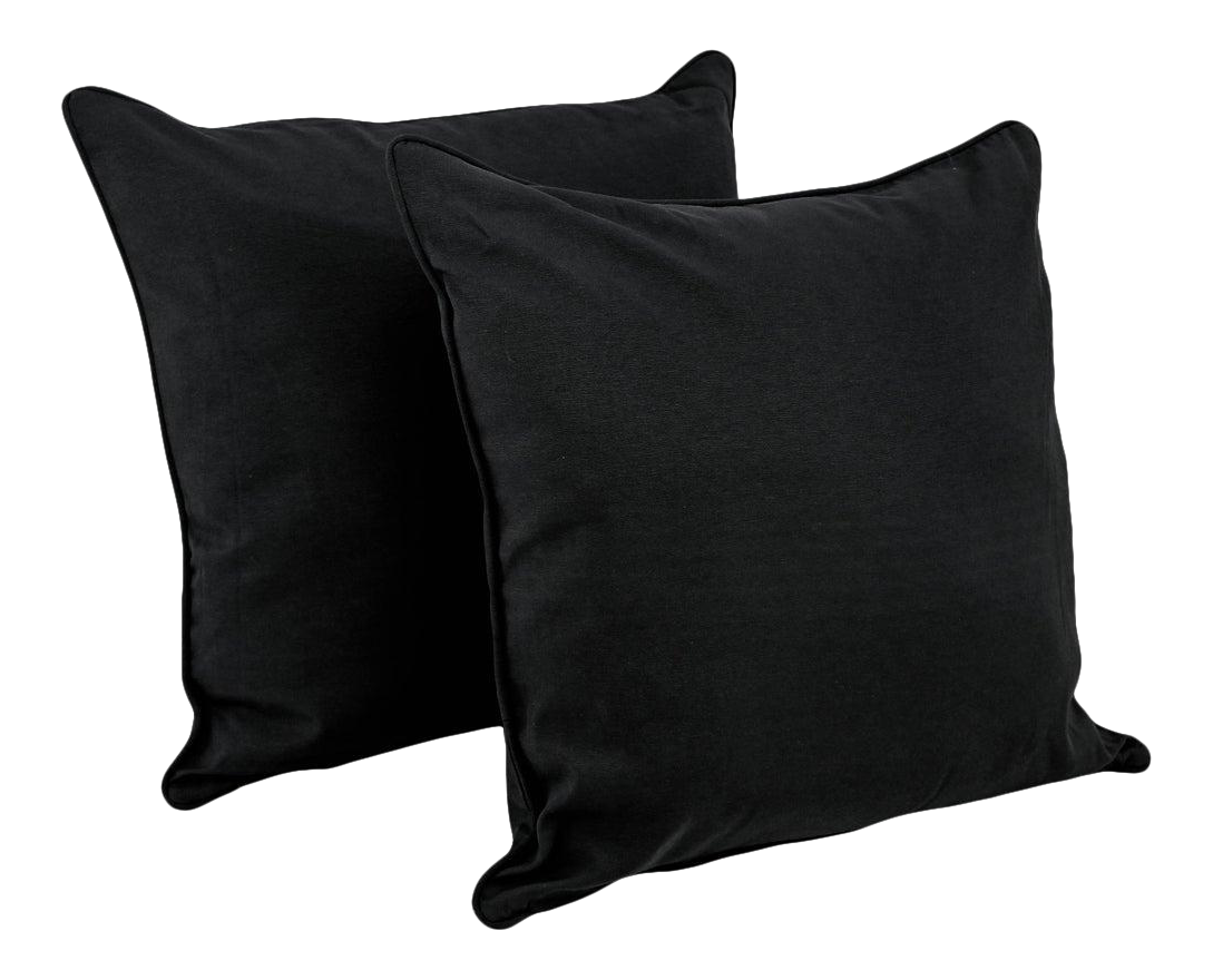 Black Velvet Decorative Pillows a Pair Chairish