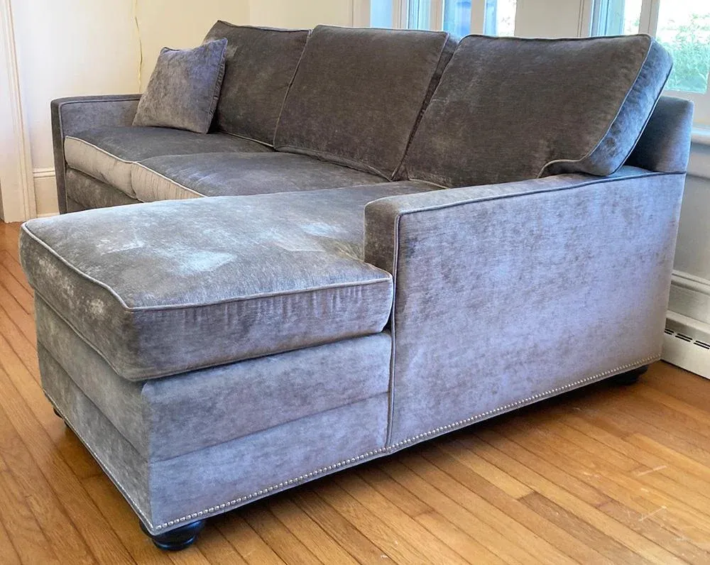Ethan Allen Bennett Sectional Right Chaise with Spring Down