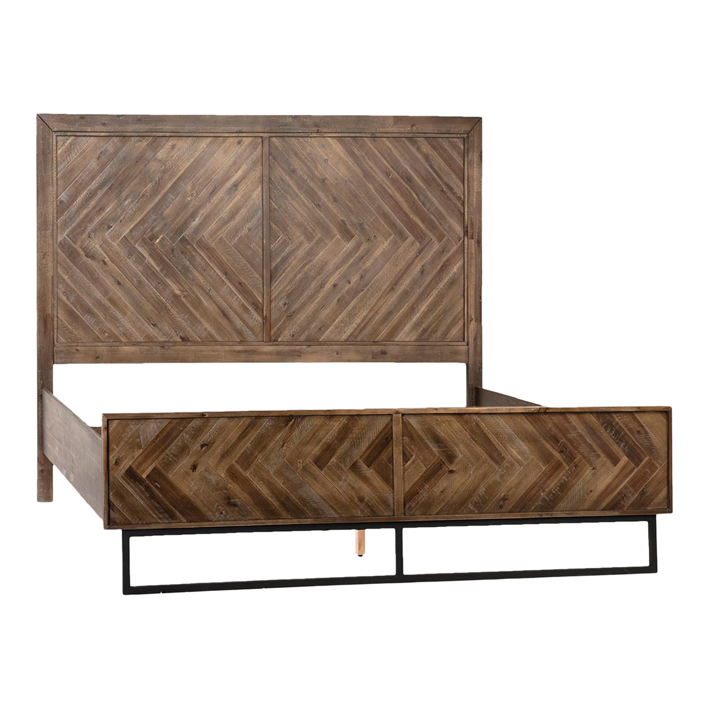Acacia Herringbone Queen Bed Chairish