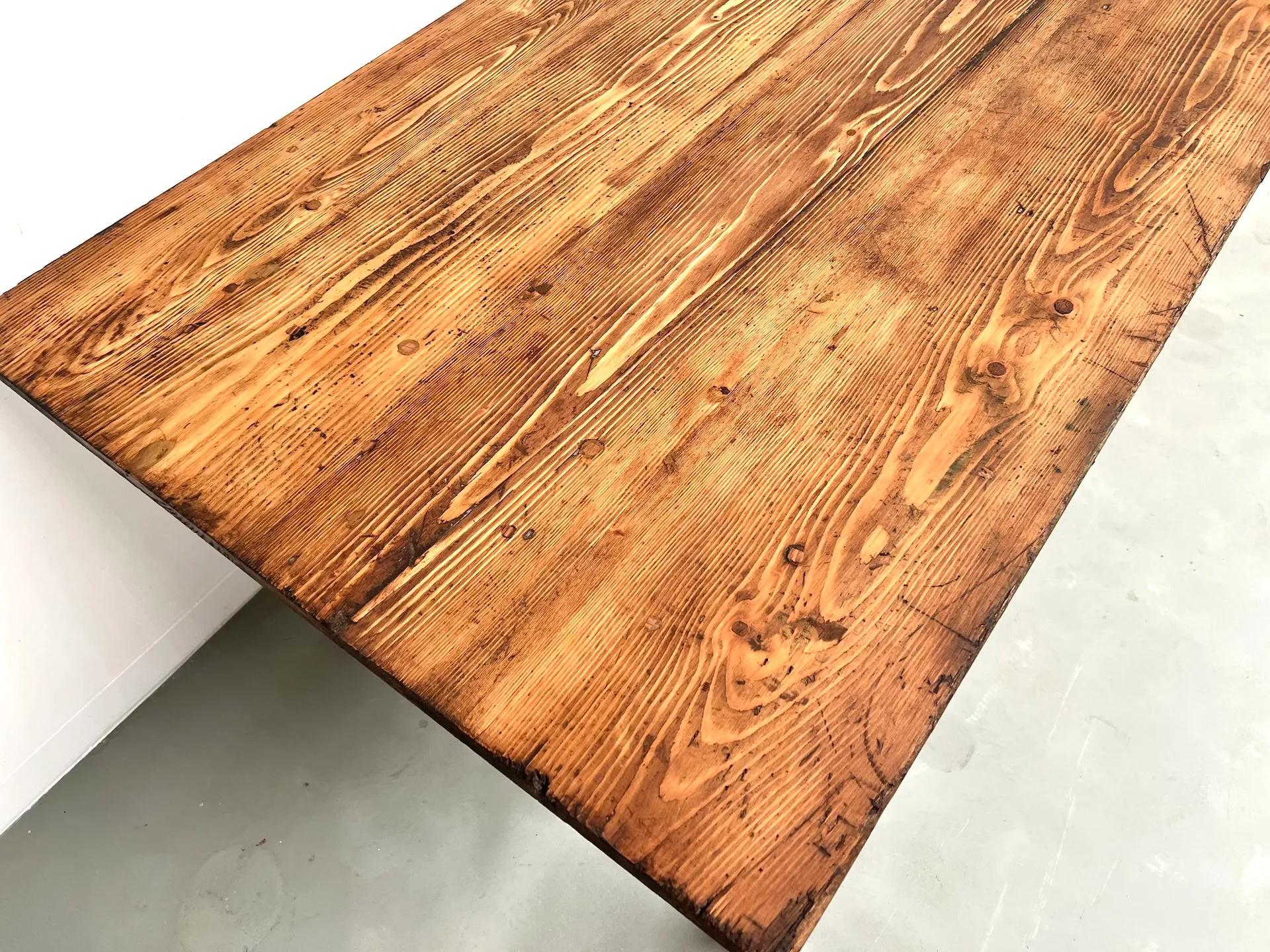 Antique Carved Working Duck DecoyLarge French Pine Farmhouse Table, 1970s