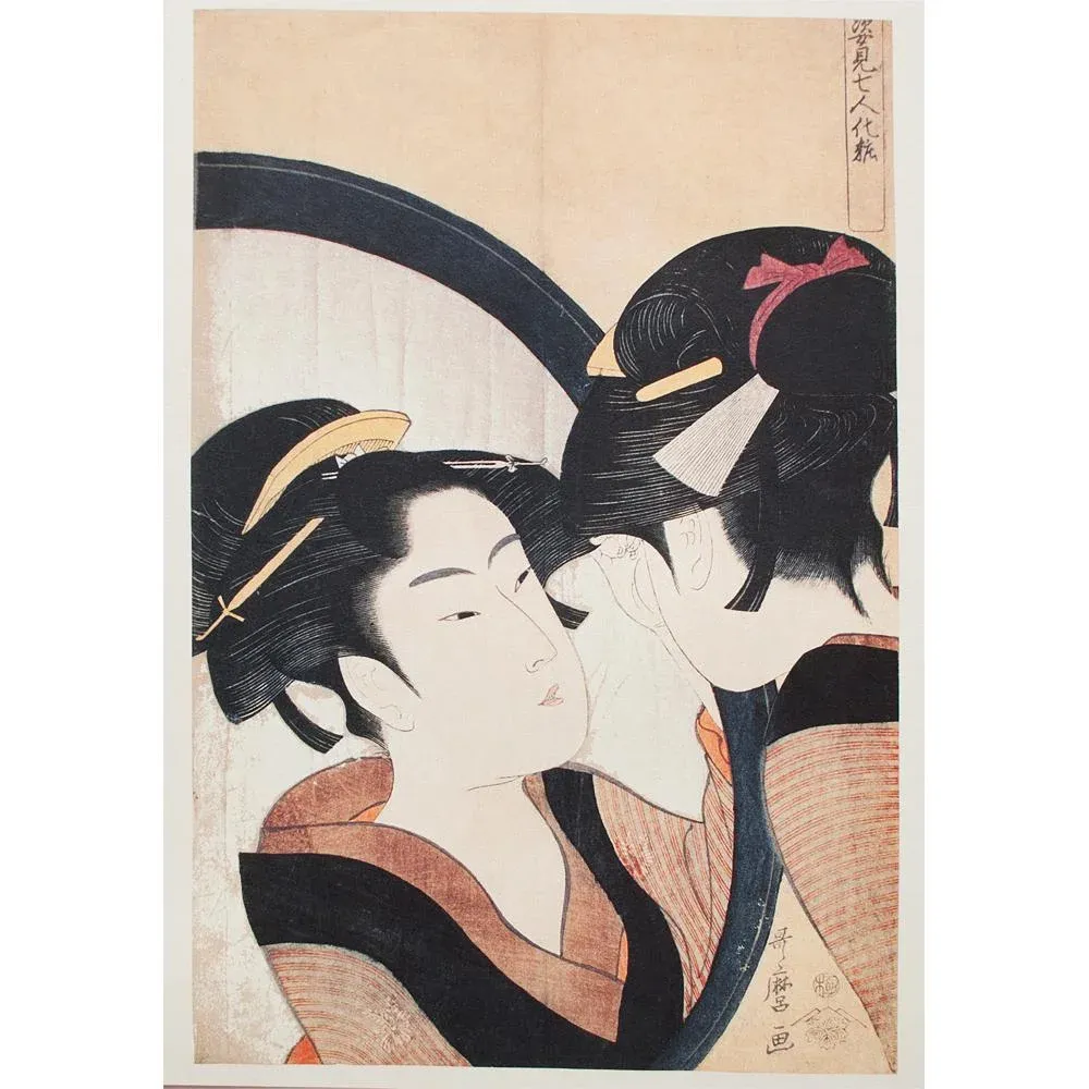 昭和レトロ 美人画 直筆 (指輪) 木製額縁 昭和レトロ 美人画 直筆 (指輪) 木製額縁 昭和レトロ 美人画
