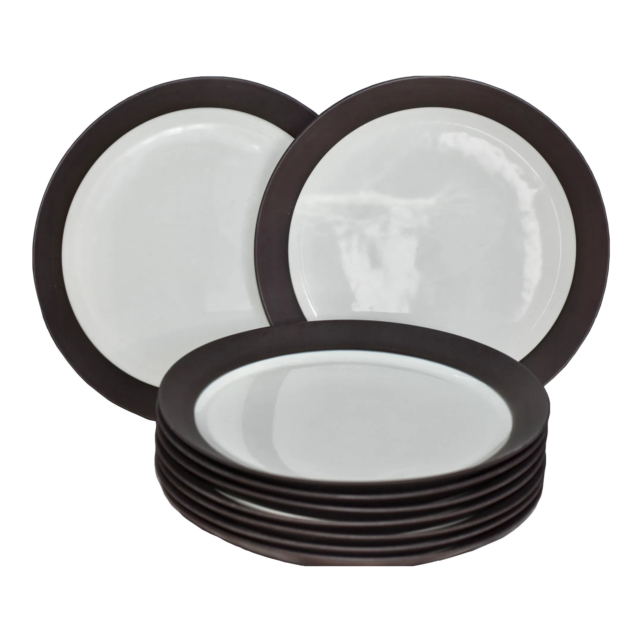 1960s Jens Quistgaard Dansk Flamestone Smooth Brown Dinner