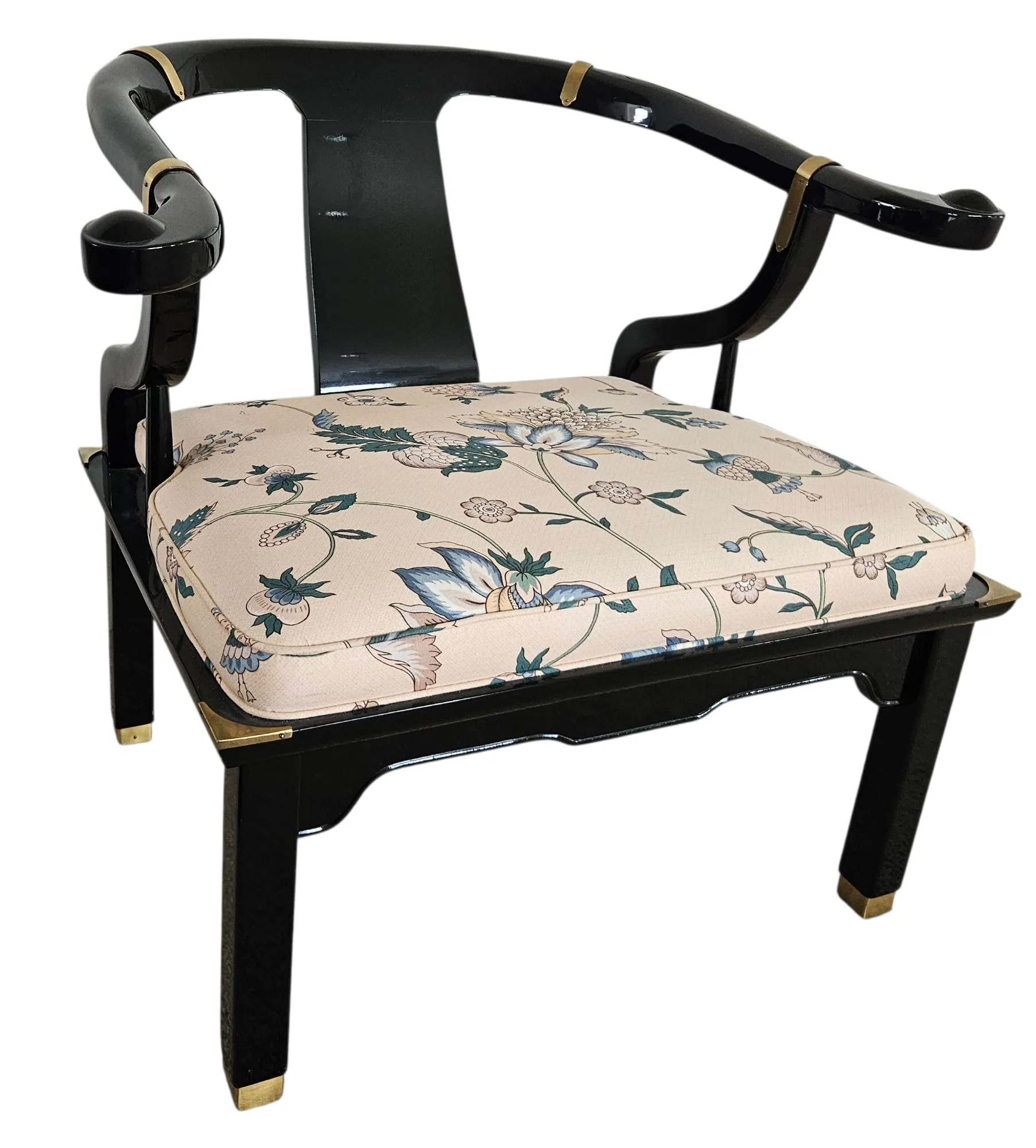 Vintage Century Furniture Armchair Chinoiserie Black Lacquer Living Room Chair