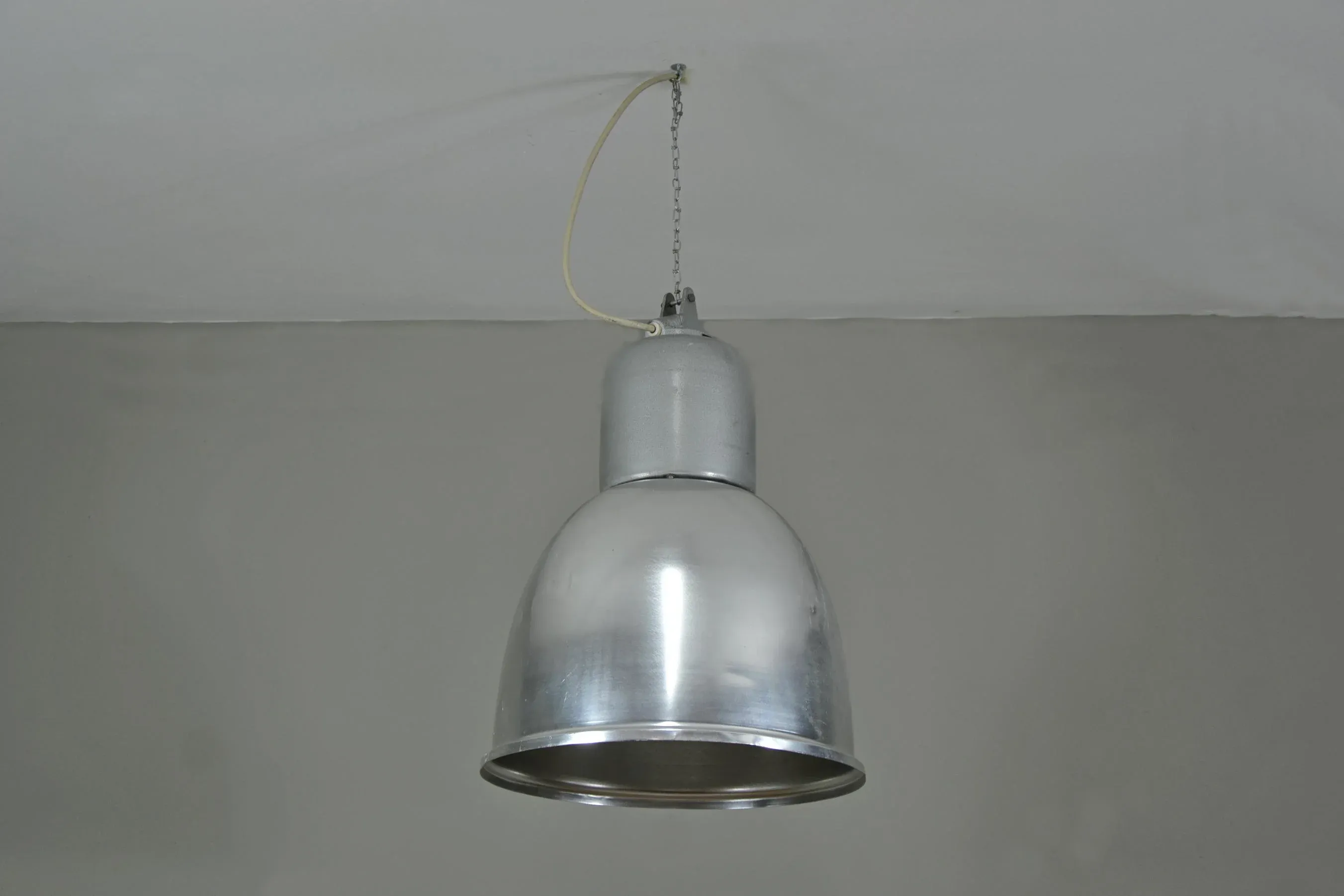 Vintage Italian Industrial Aluminum and Metal Lamp, 1970s