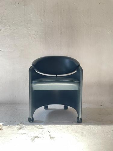 Italian Leather Armchair on Casters by Matteo Grassi, 1990s