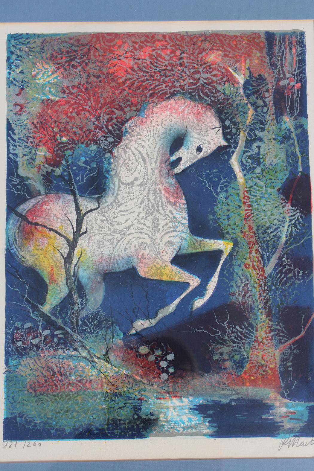 Josep Puigmartí Lithograph of Caballo De La Selva | Chairish