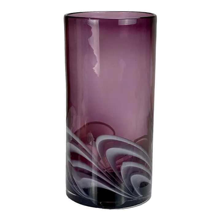 MidCentury Tubular Amethyst Blown Art Glass Cylinder Vase Chairish