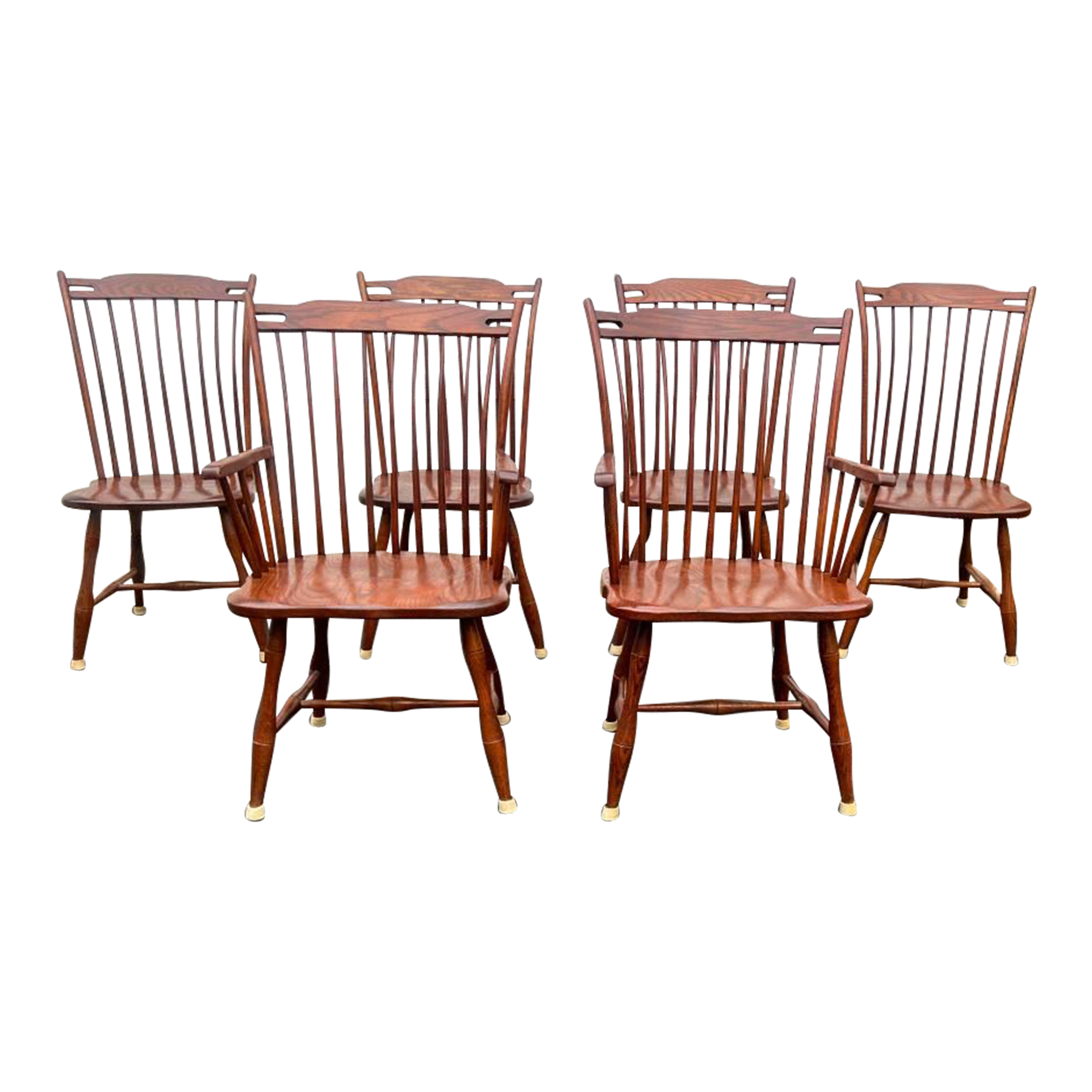 Late 20th Century Tom Seely Co Shaker High Back Style Oak Wood Dining