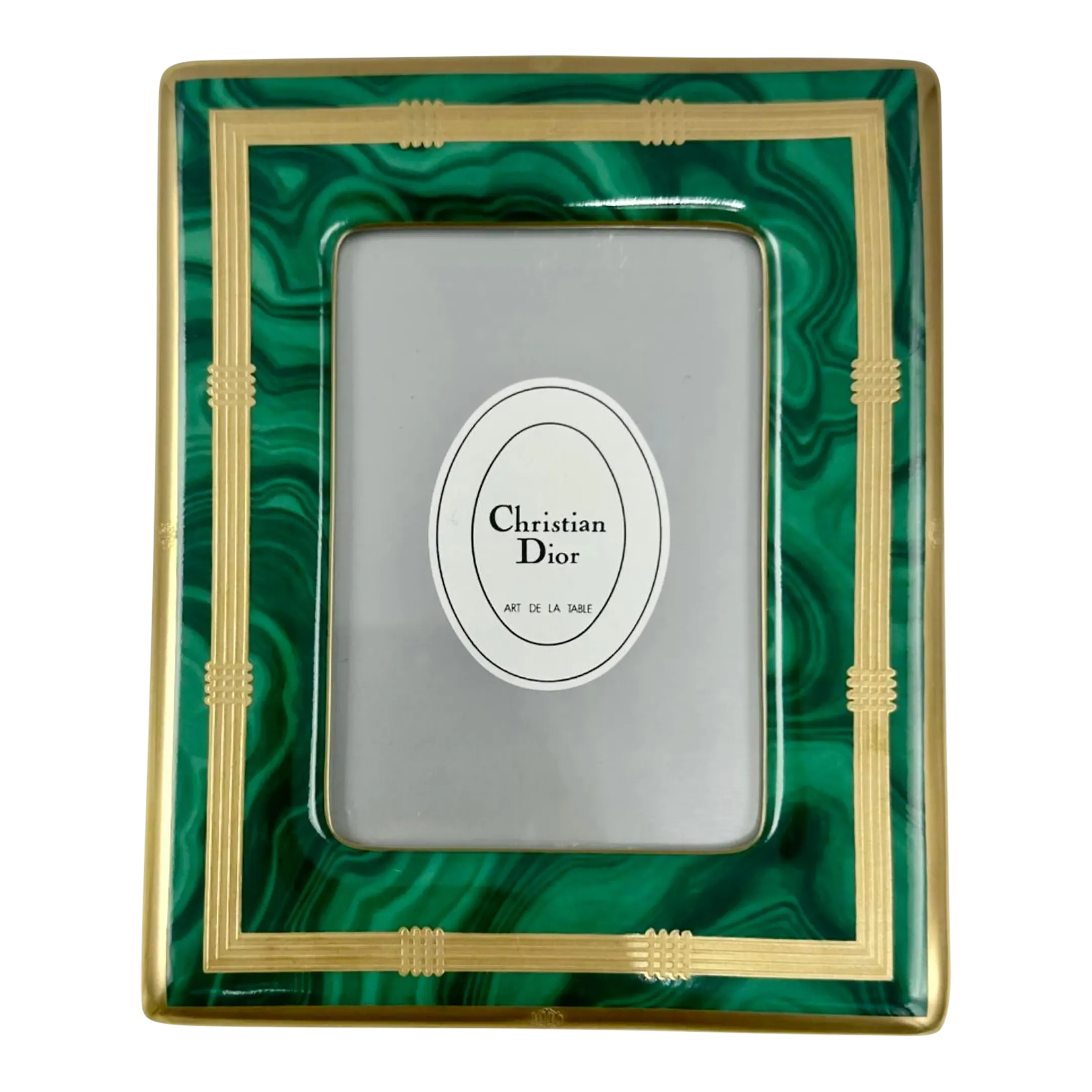 Vintage Christian Dior Green Malachite Picture Frame