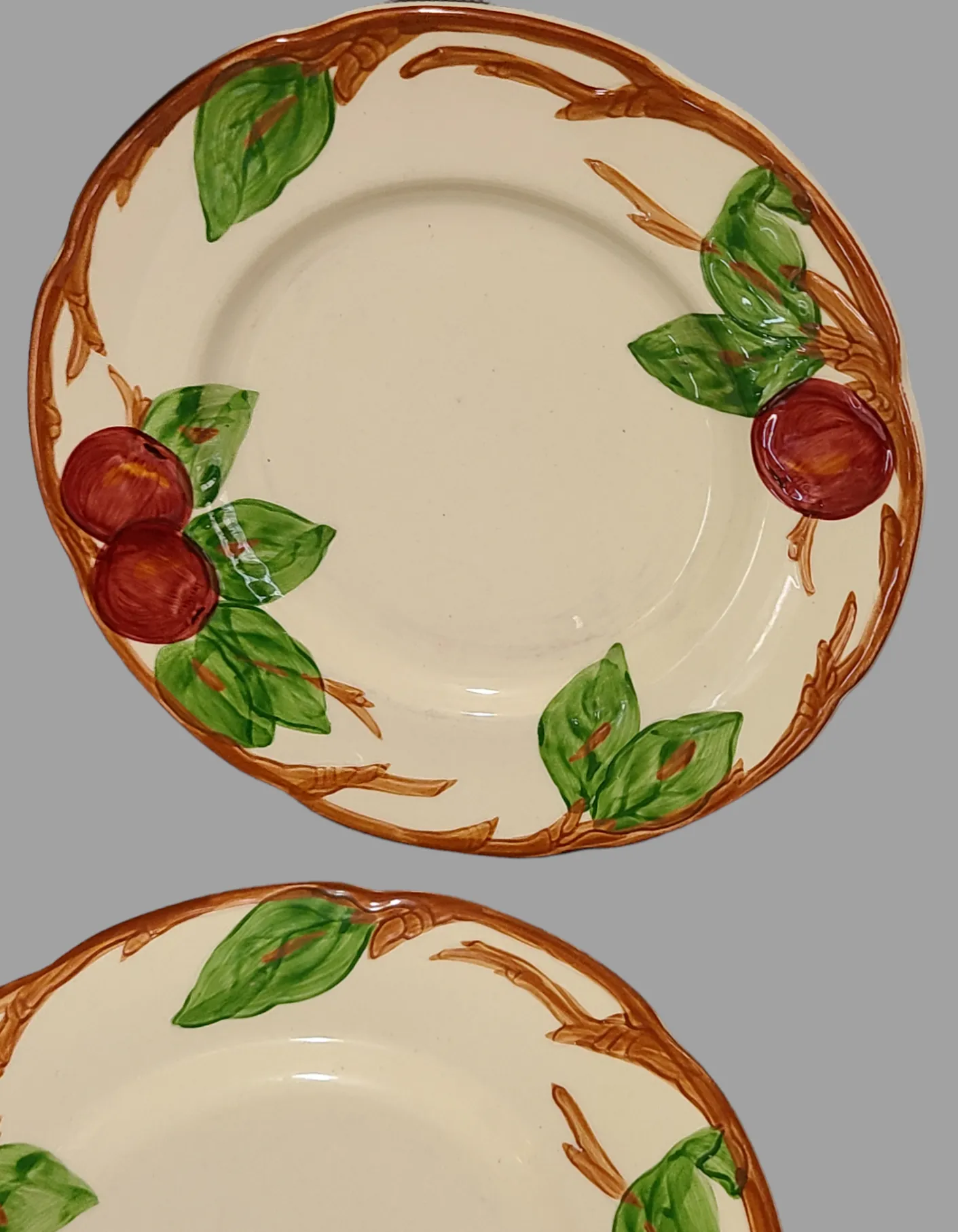 Vintage Franciscan Earthenware Apple Pattern Salad, Dessert Plates
