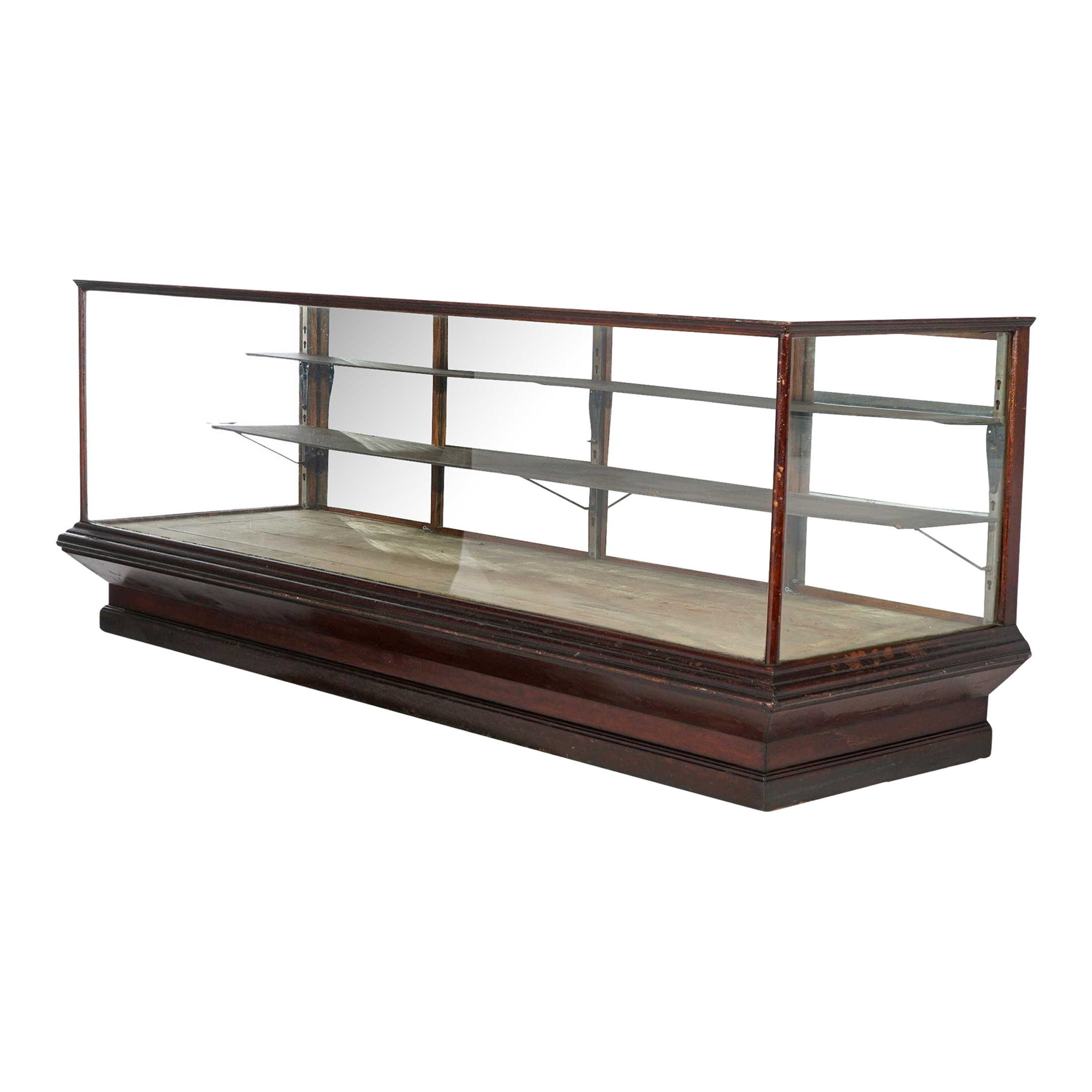 Antique Country Store Oak & Glass Flat Top Sun Mfg. Counter Display