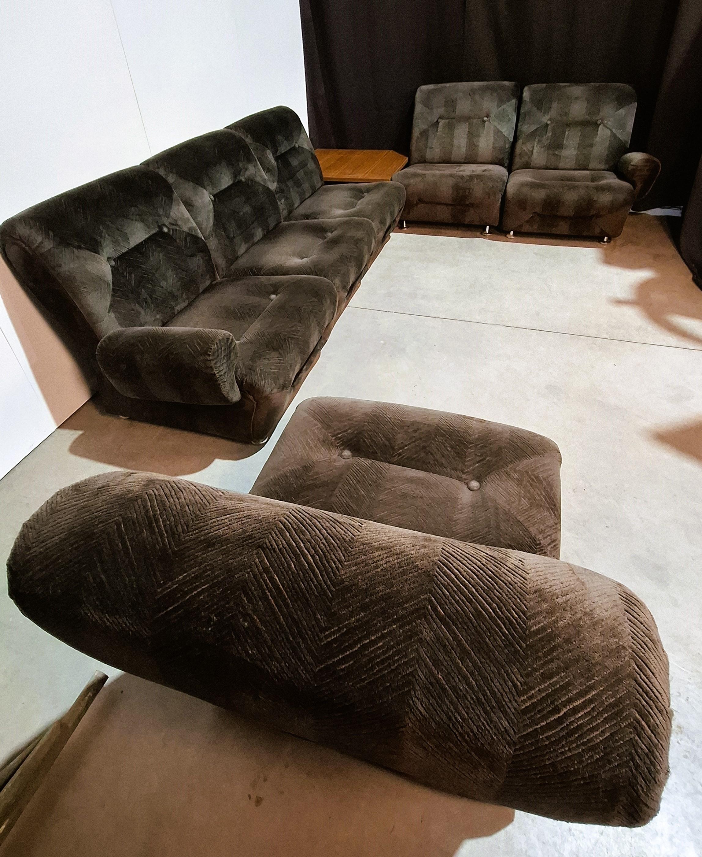 Vintage Modular Sofa, 1970s, Set of 6