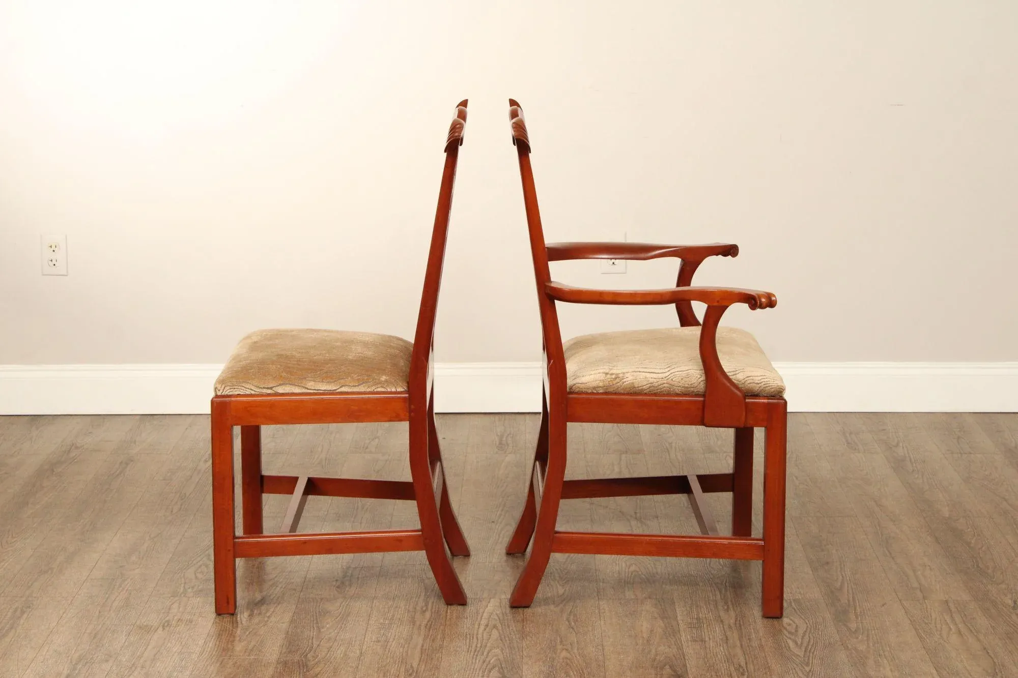 Eldred Wheeler Chippendale Style Set of Eight Cherry Dining Chairs