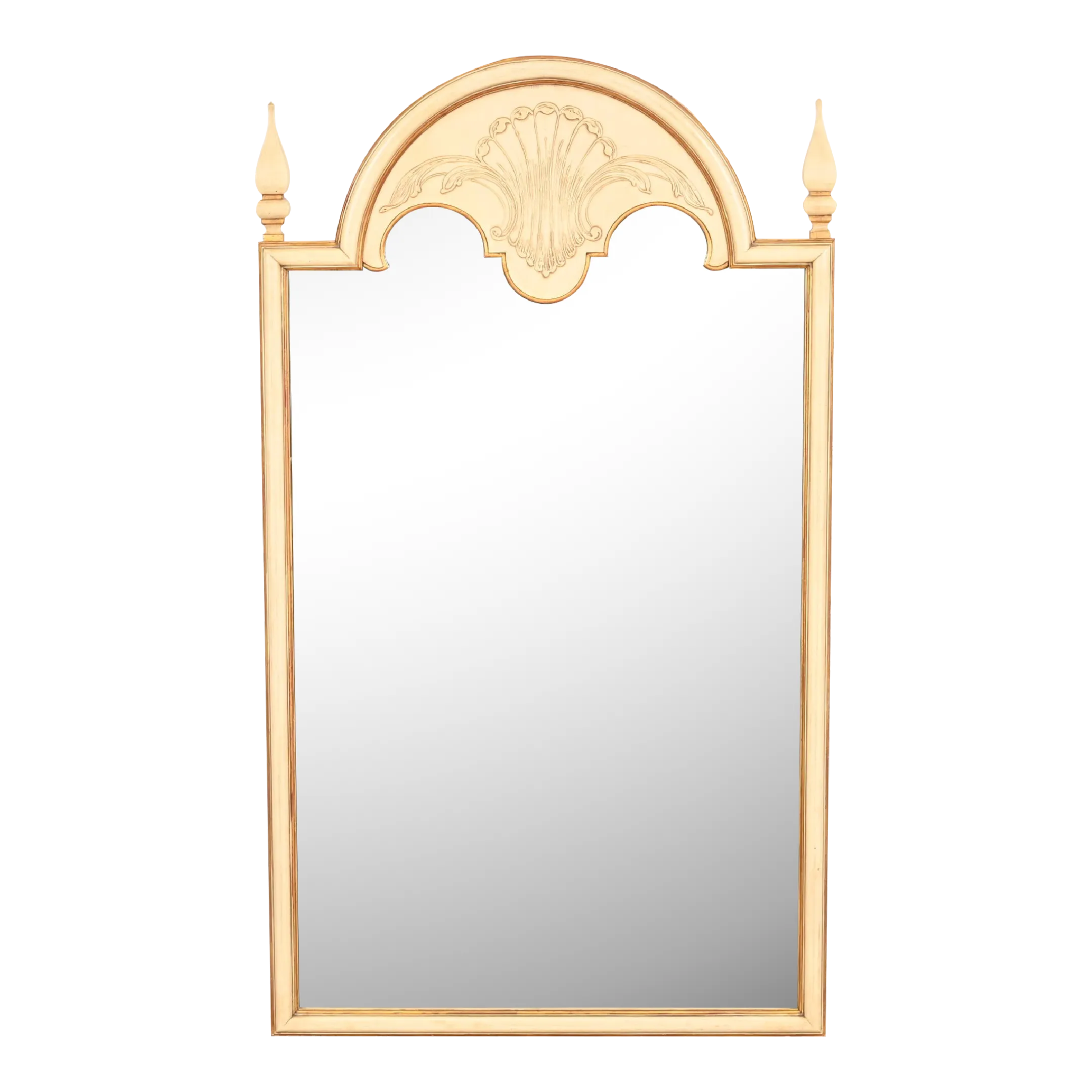 John Neoclassical Painted and Gold Gilt Large Wall Mirror