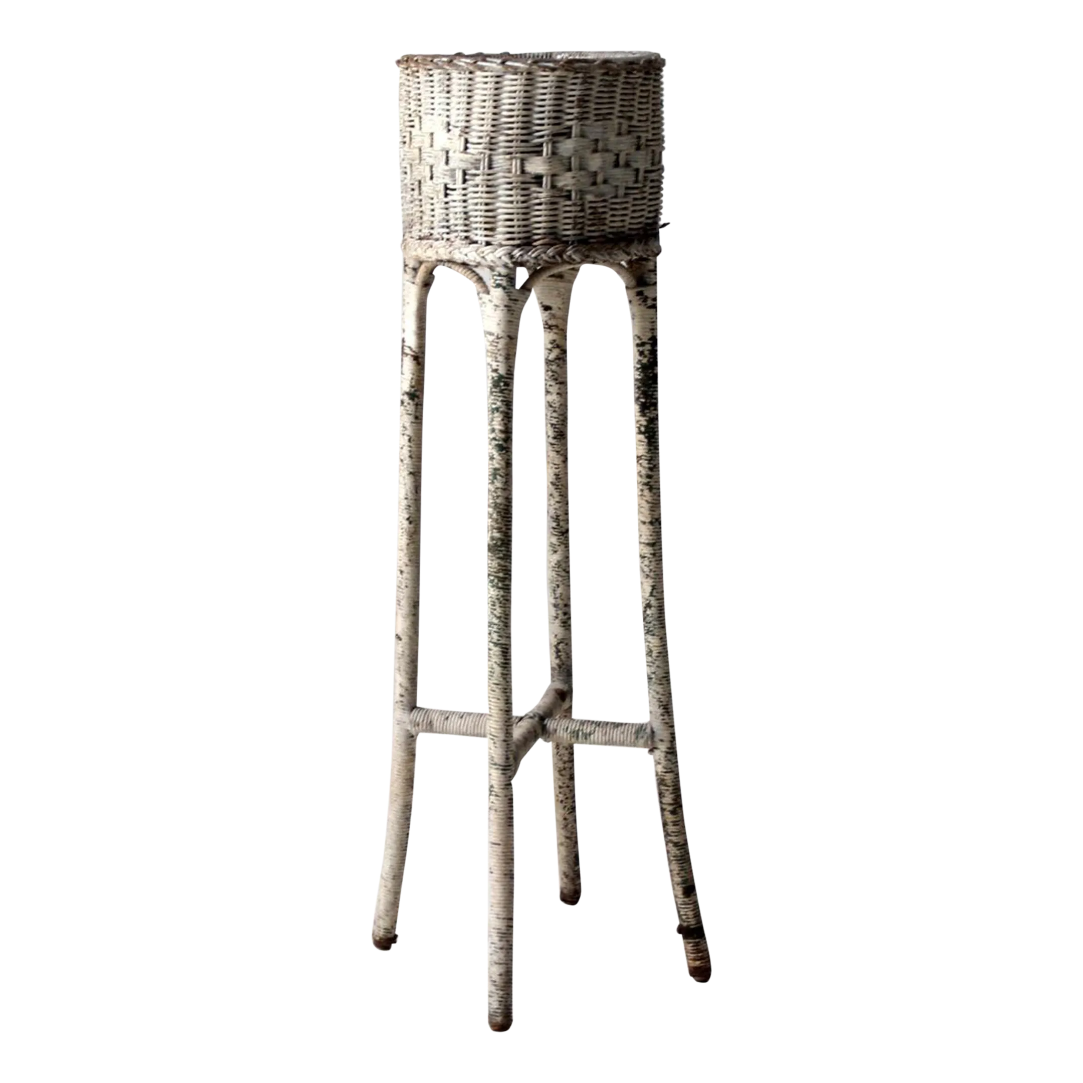 Antique White Wicker Planter Chairish