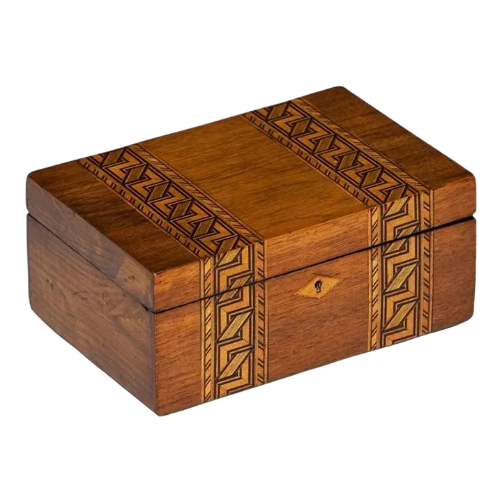 Tunbridgeware Rectangular Box of Inlaid Wood From England Chairish