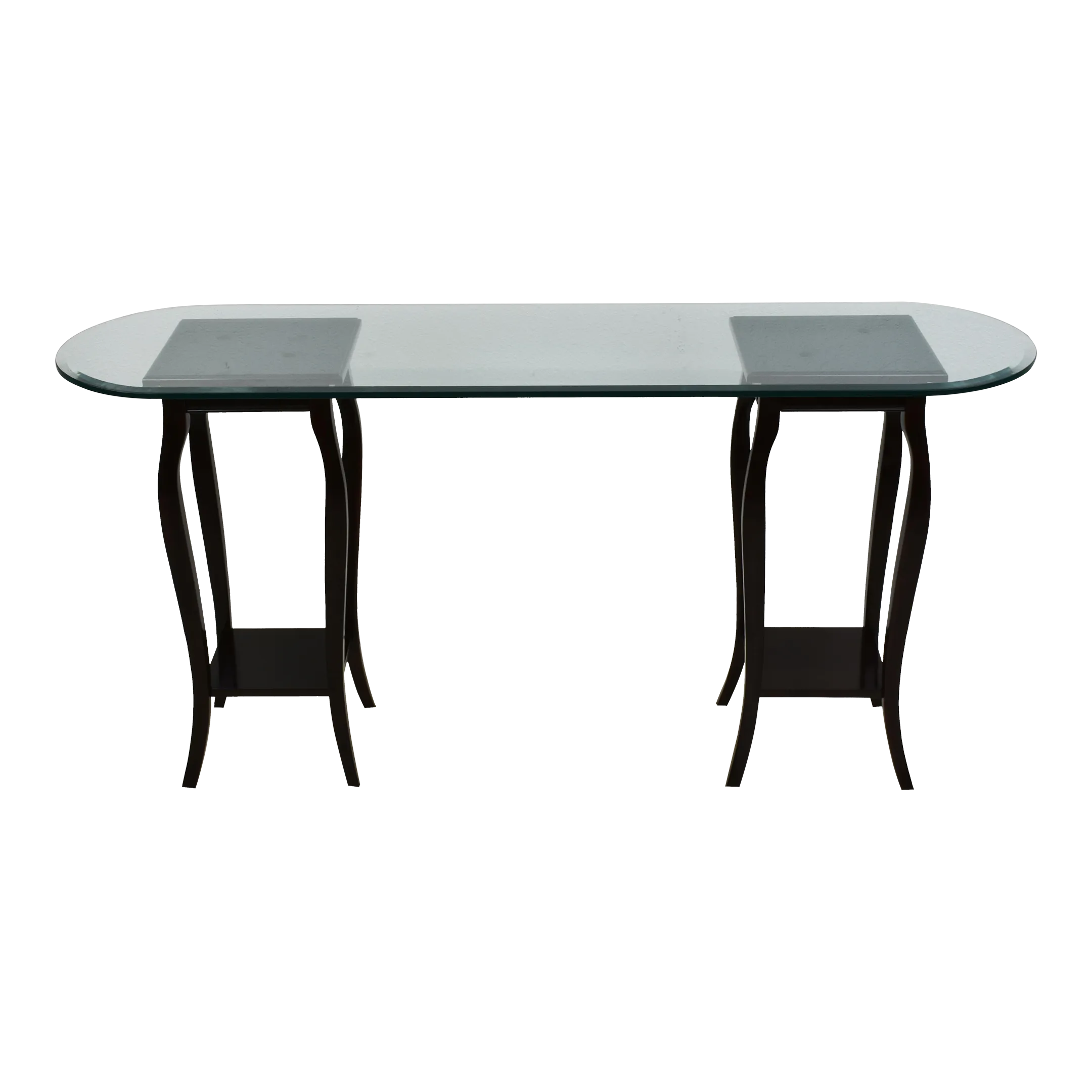 Vintage 1992 the Bombay Company Oval Glass Top Entry Console Table