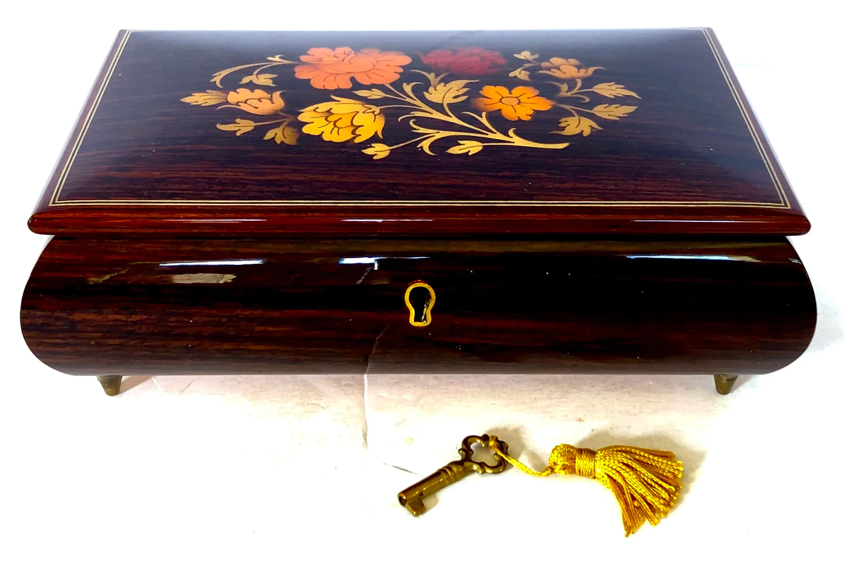 Italian Reuge Music Box With Key | Chairish