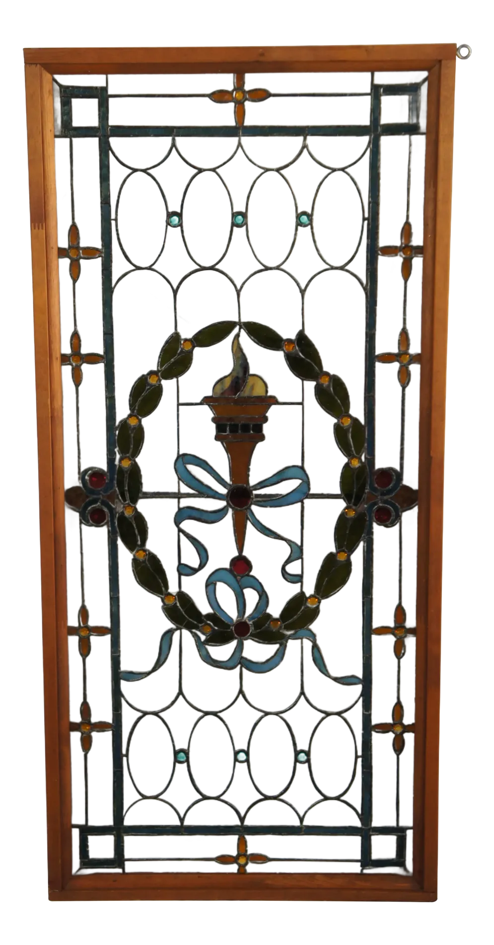 Antique Victorian French Neoclassical Stained Glass Ribbon Torchiere ...