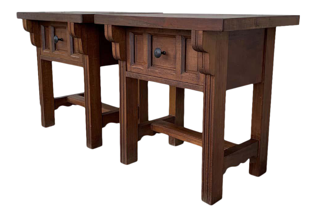 Shop wayfair for all the best rustic nightstands. 20th century pair of spanish country rustic nightstands with drawer