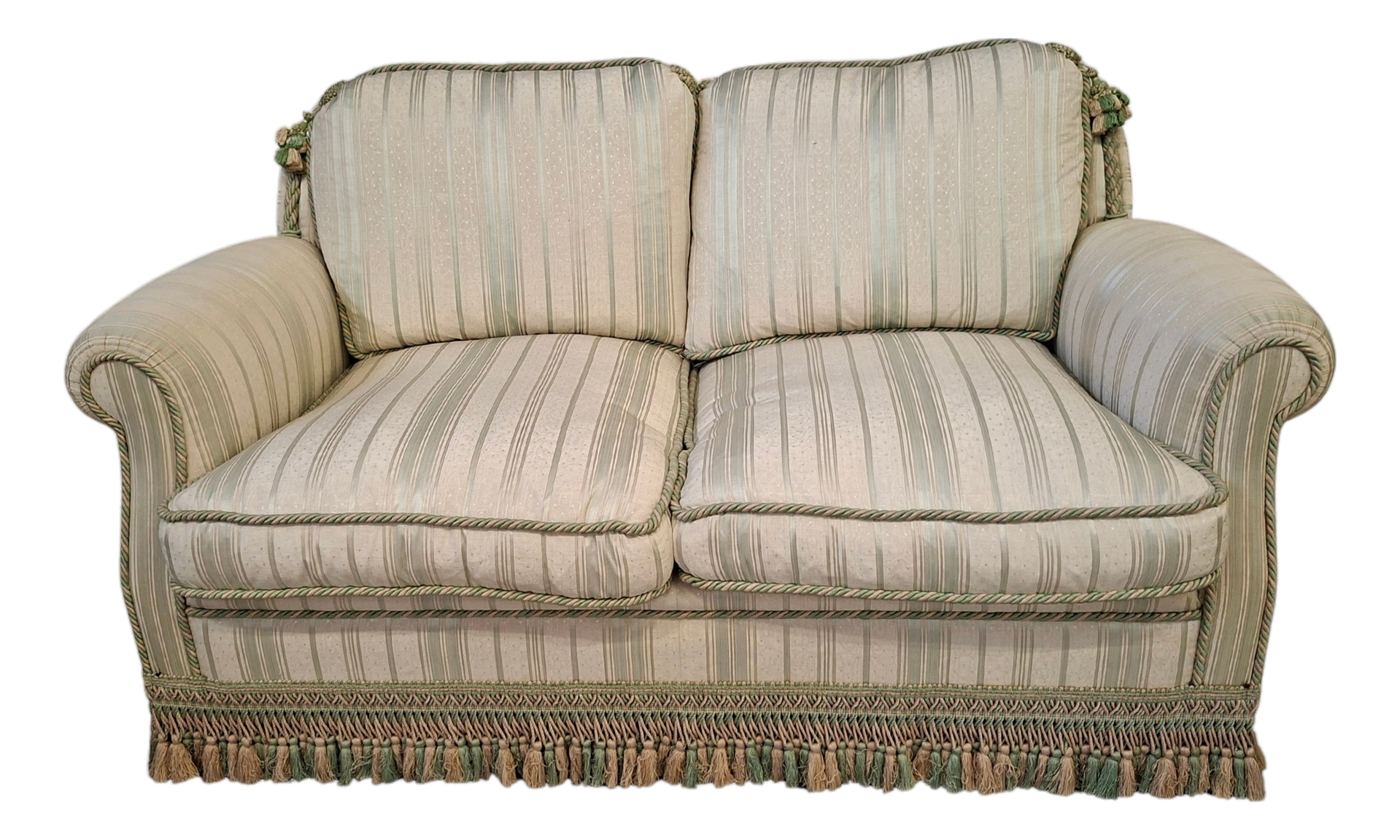 Vintage San Leucio Silk Sofas, 1980s, Set of 2