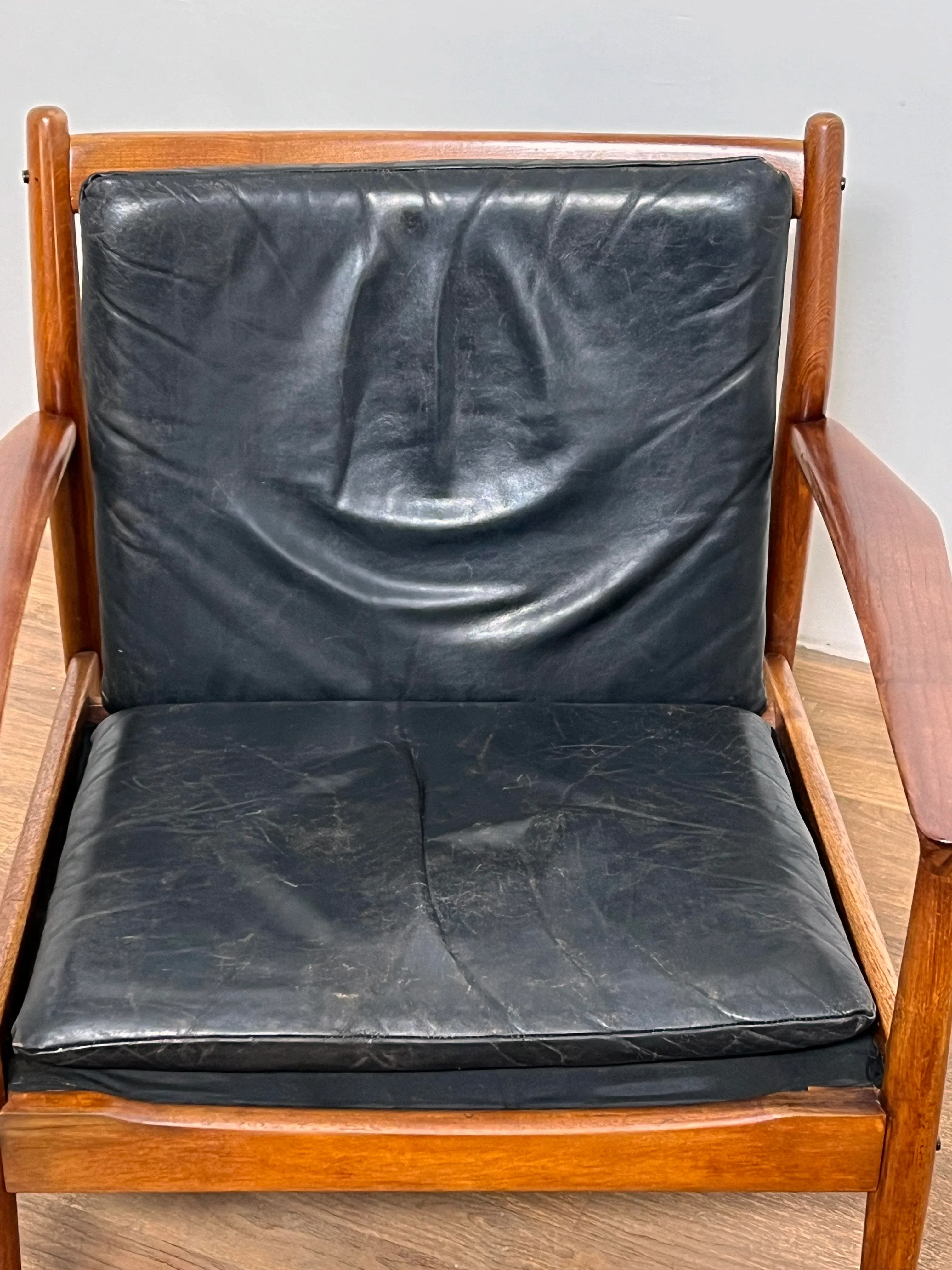 C. 1960s Svend Aage Eriksen for Glostrup Danish Teak and Leather