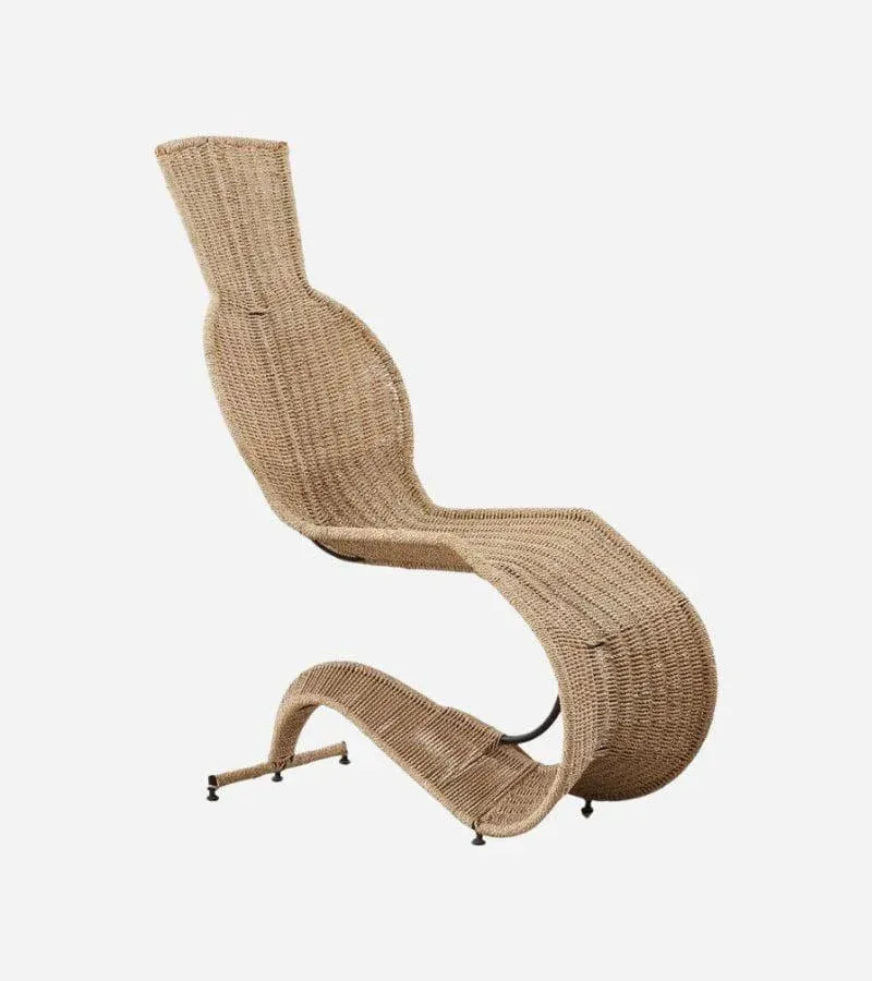 【 Tom Dixon 】1990 Speed ​​lounge Chair in Wrought Iron and Rattan from Tom
