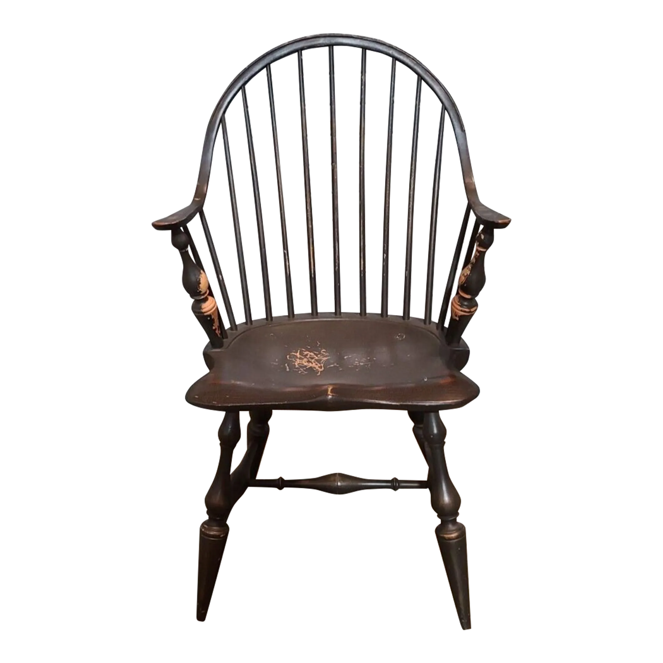Dimes Continuous Arm Windsor Chair Bench Made Black