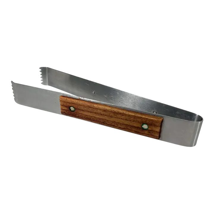 1970s Japanese Vintage Bar Tool Ice Cube Tongs Stainless Steel & Wood