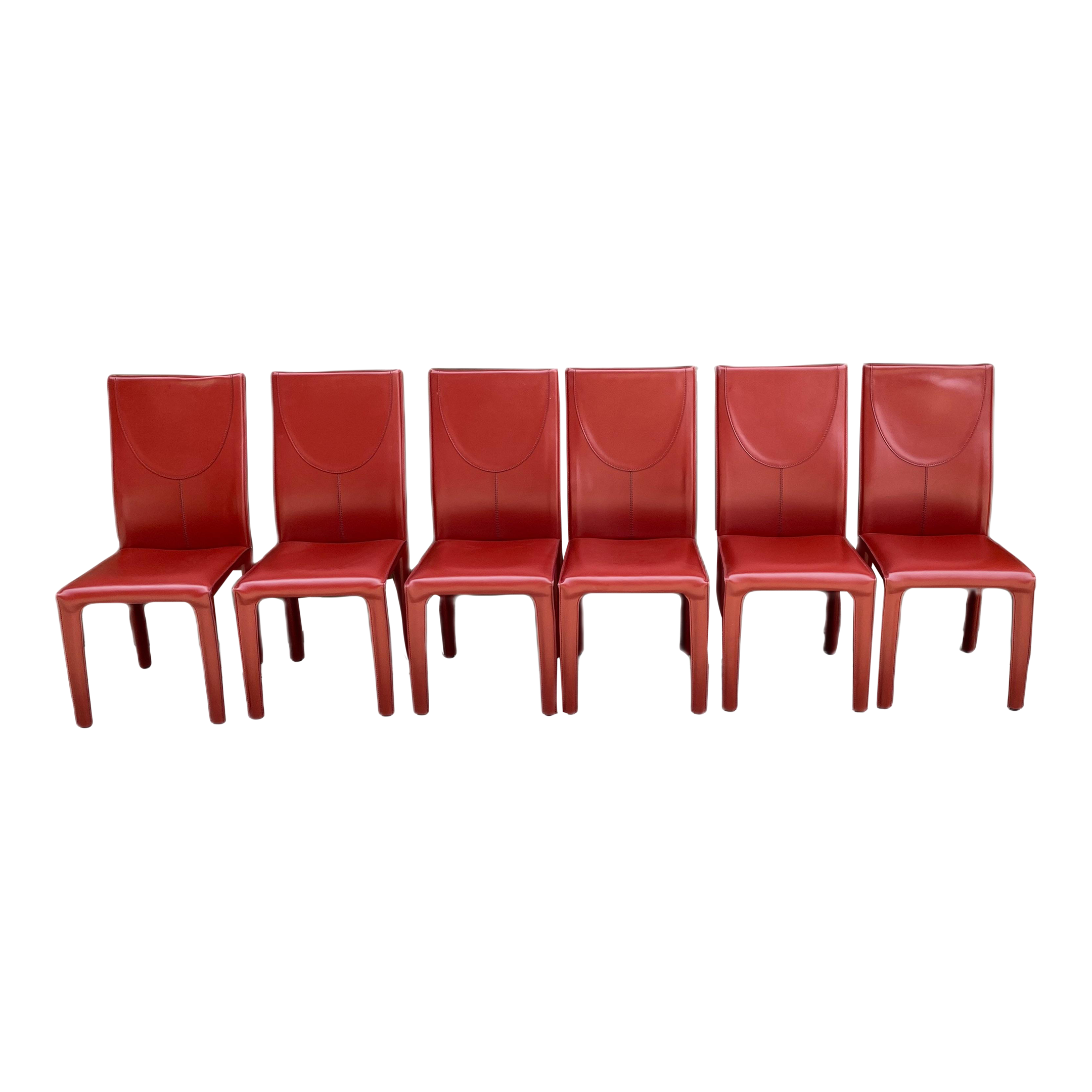 Late 20th Century Arper Italian Leather Dining Chairs Set of 6 Chairish
