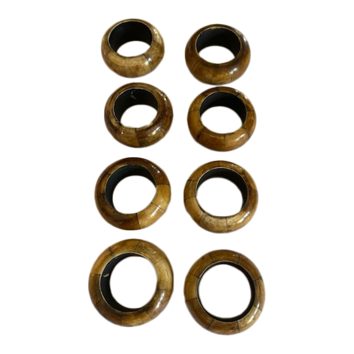 1990s Faux Bamboo Napkin Rings - Set of 8