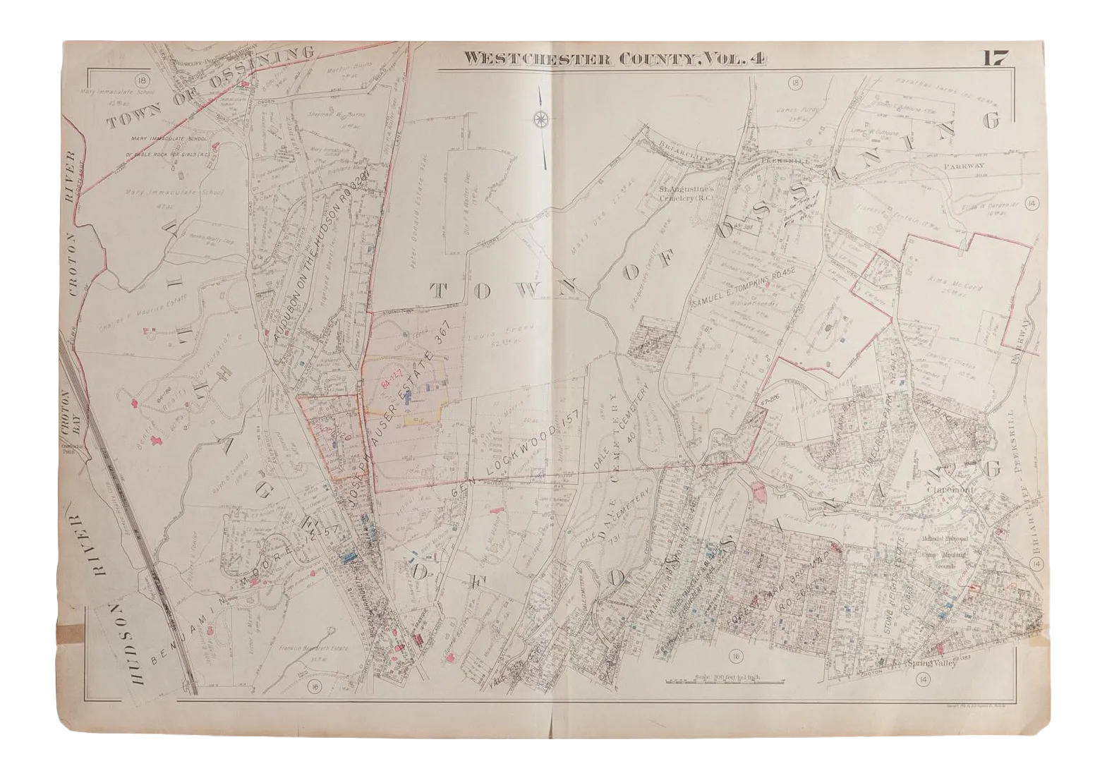 Vintage 1930s Hopkins Map of Village of Ossining Chairish