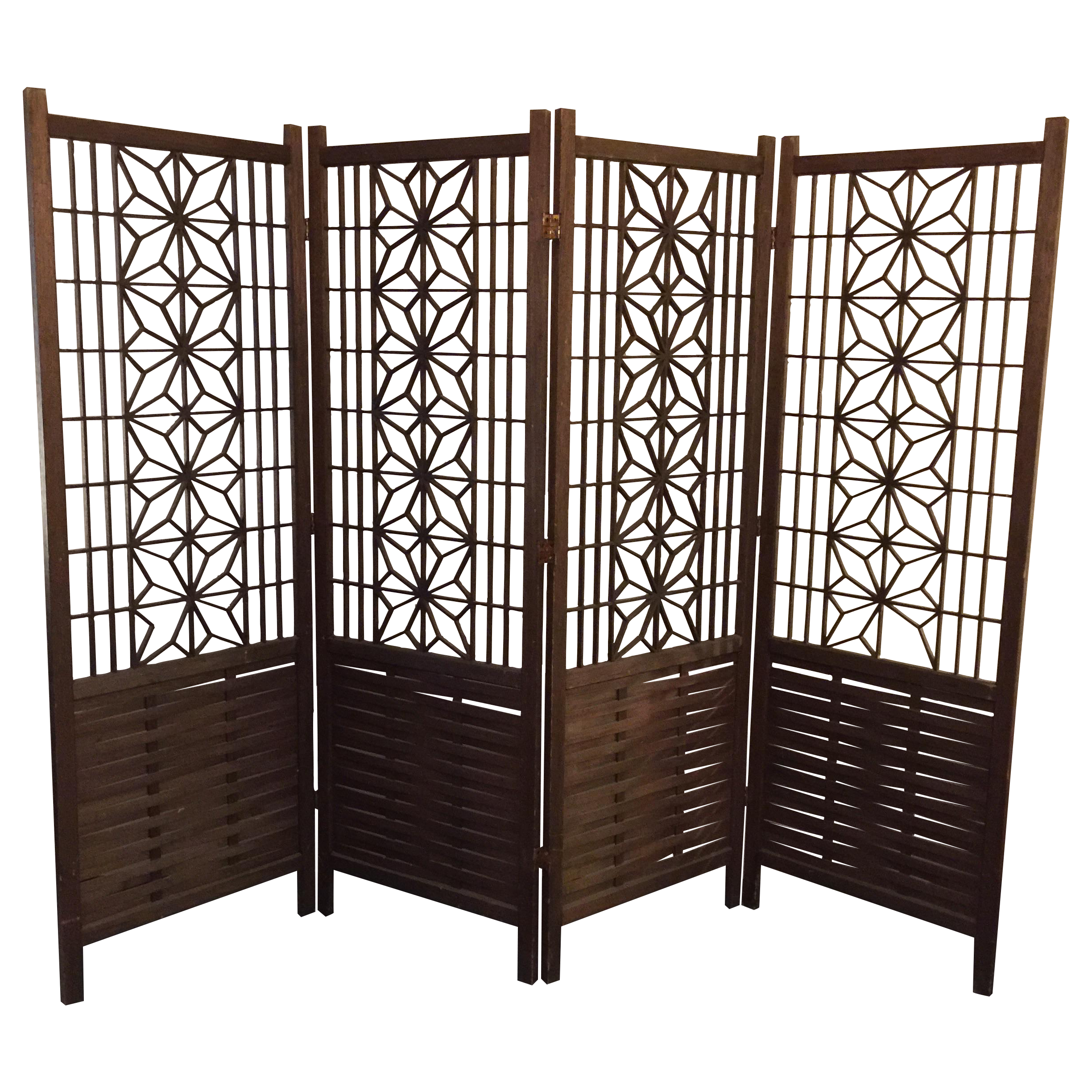 Midcentury Modern Walnut Panels Room Divider Chairish