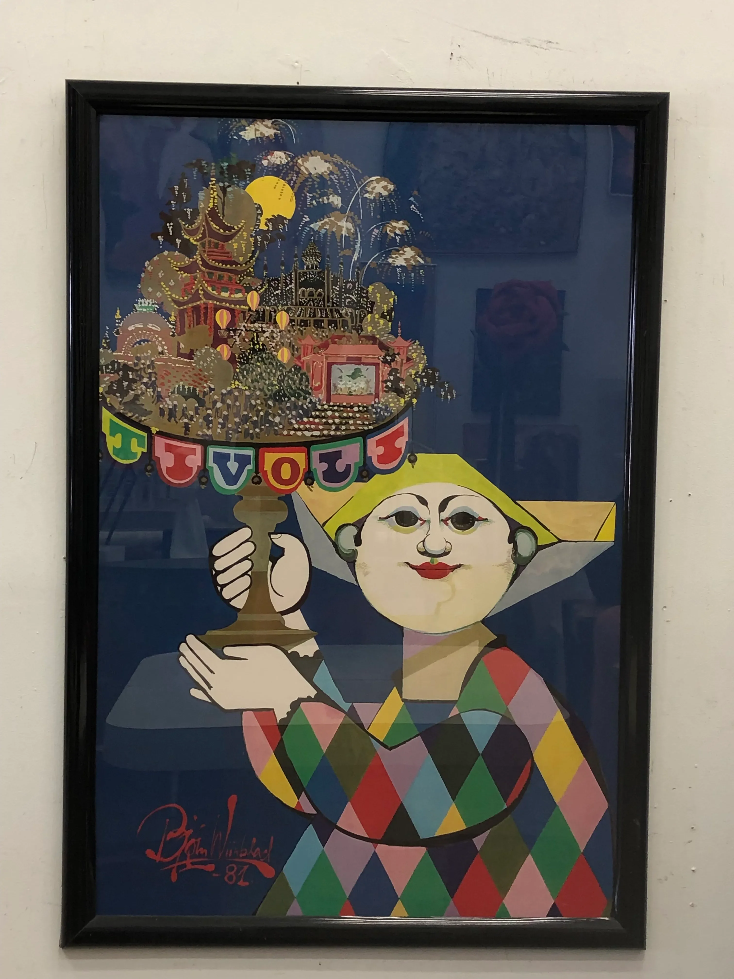 Bjørn Wiinblad 大判ポスター 1968年 サイン入り 額装済み Bjørn Wiinblad 大判ポスター 1968年 サイン入り 額装済み Bjørn