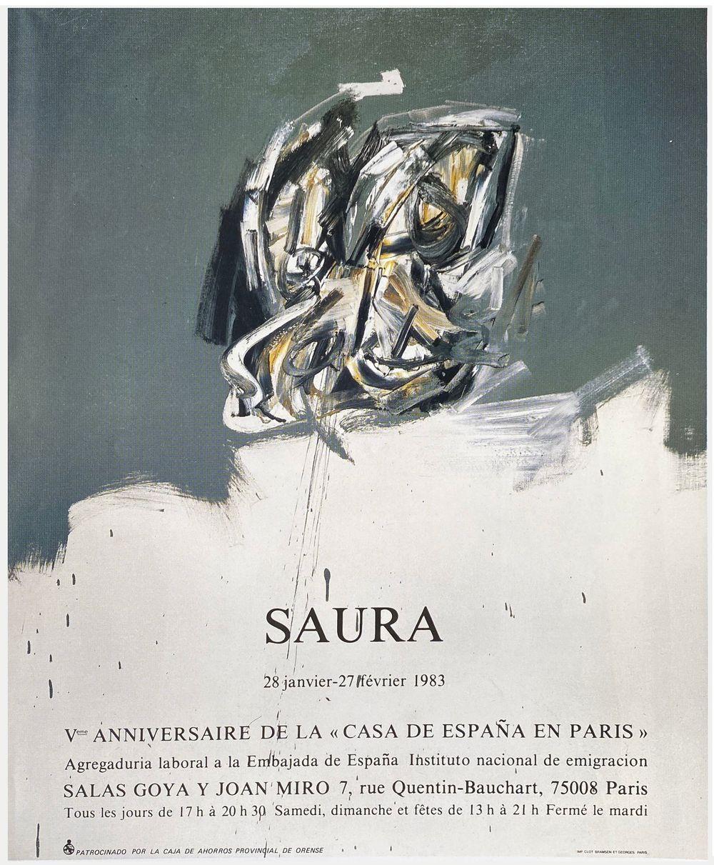 1983 Antonio Saura La Casa De Espana Paris Exhibition Poster