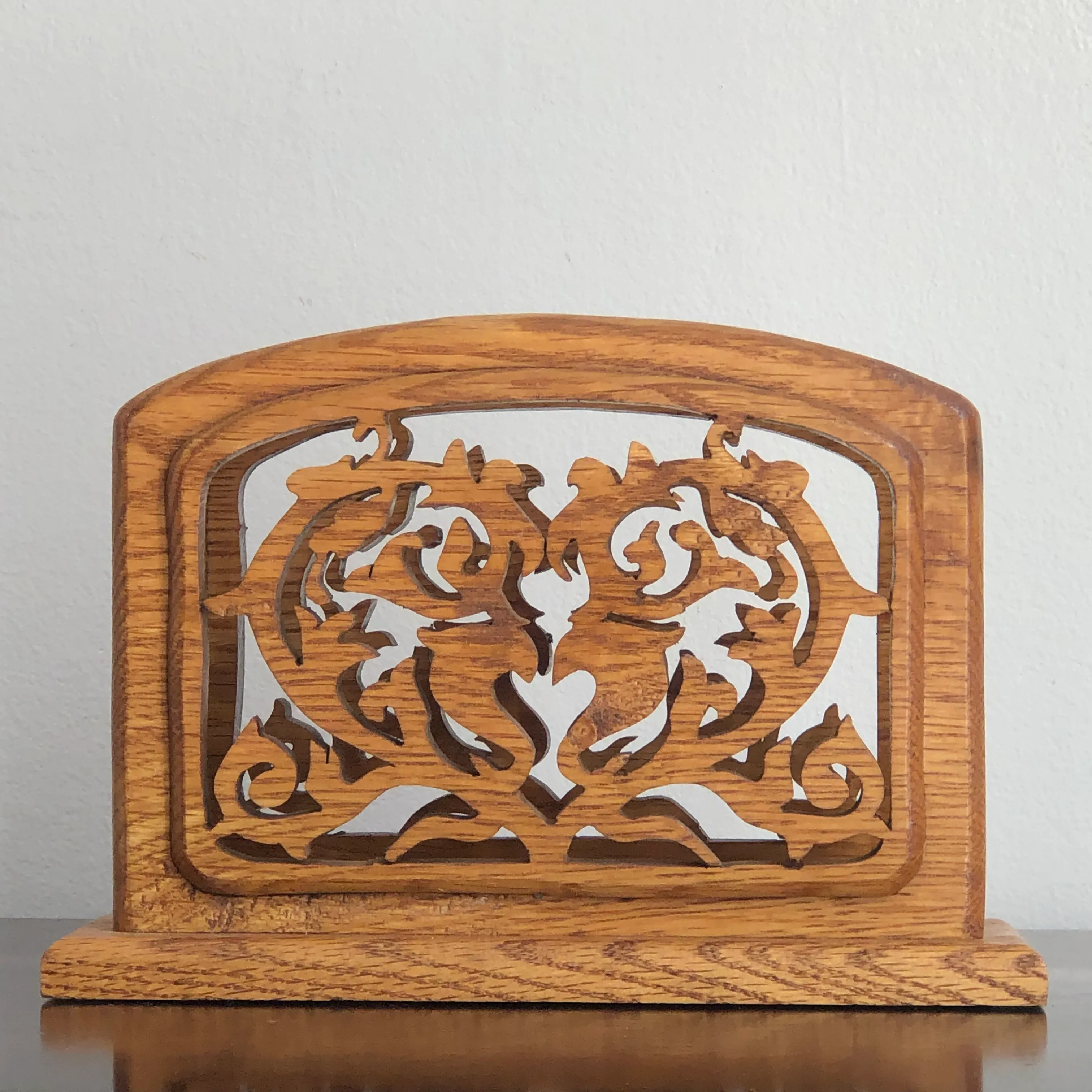 Vintage Handcrafted Wood Napkin Holder Chairish