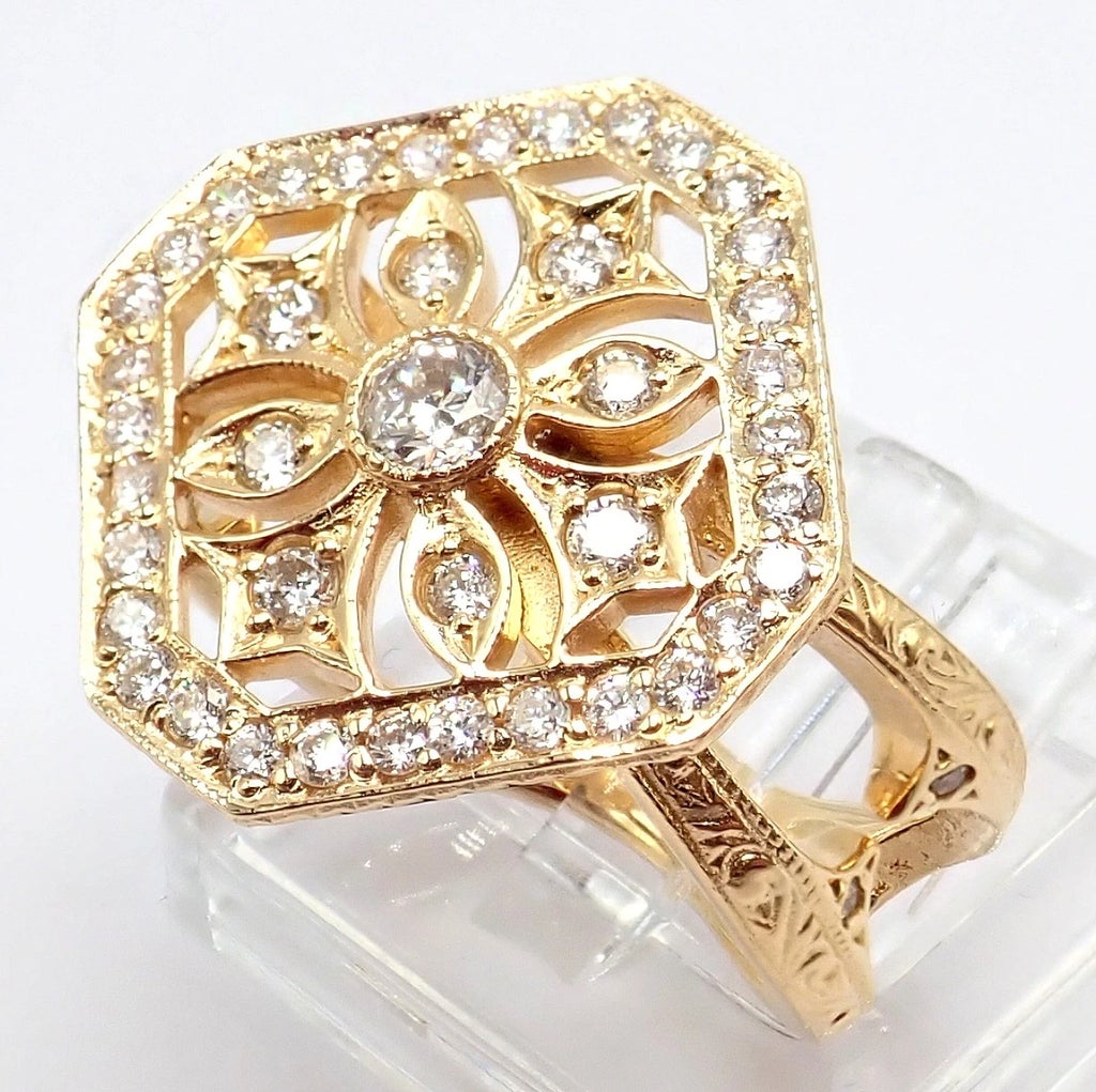 Late 20th Century Loree Rodkin Yellow Gold Diamond Gothic Cross 