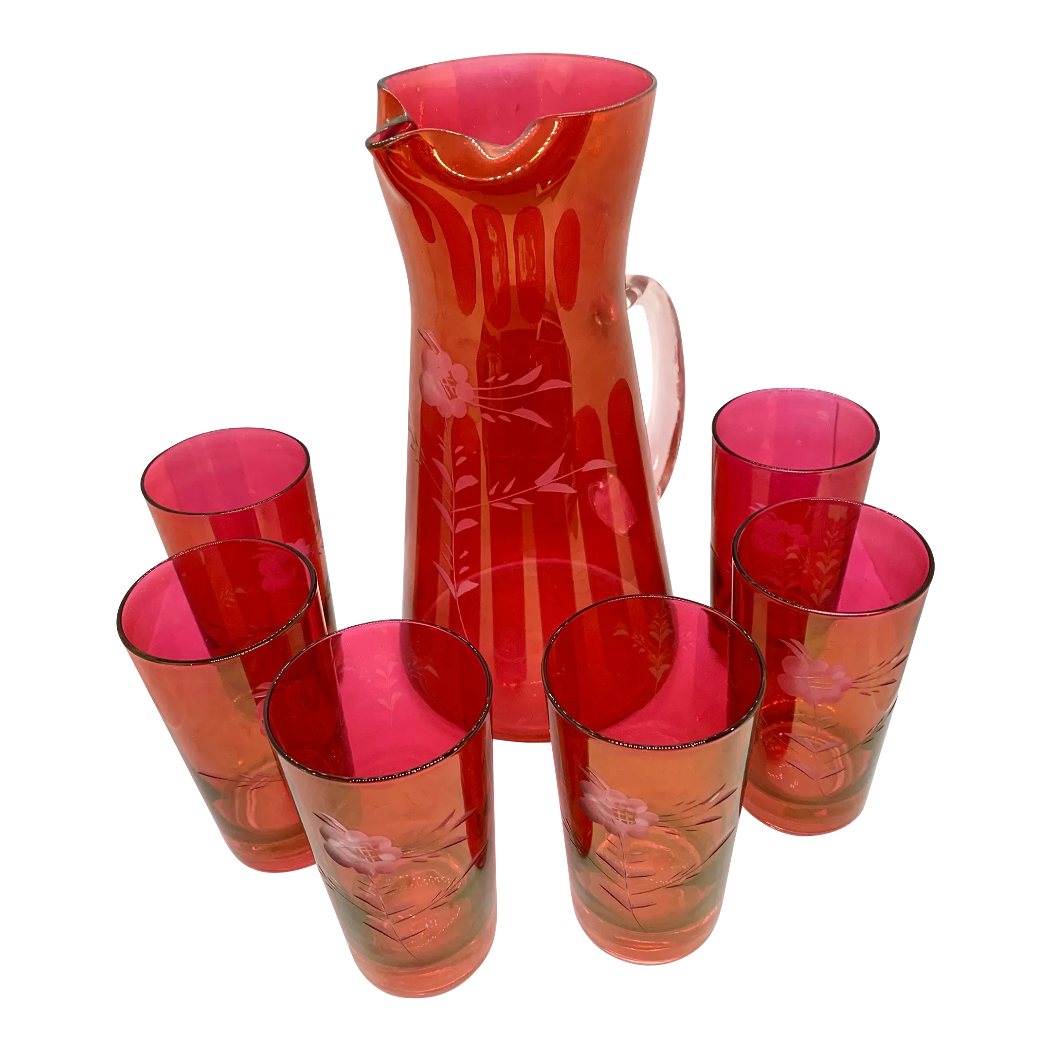 極美品 グッチ サングラス ワイン グラデレンズ 赤系 社外ケース 410 vintage-bohemian-czech-etched-