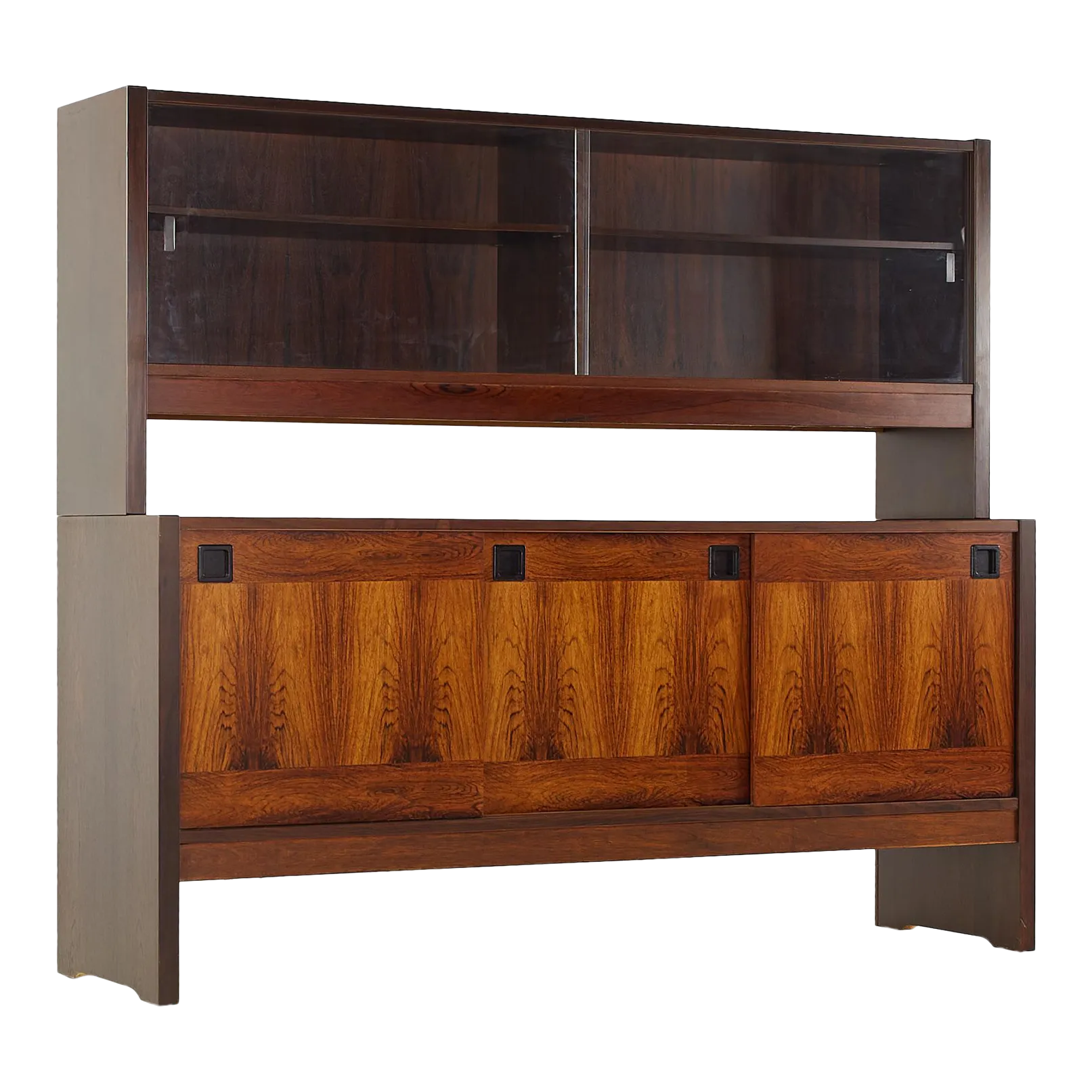 Dyrlund Style Mid Century Rosewood Buffet and Hutch Chairish