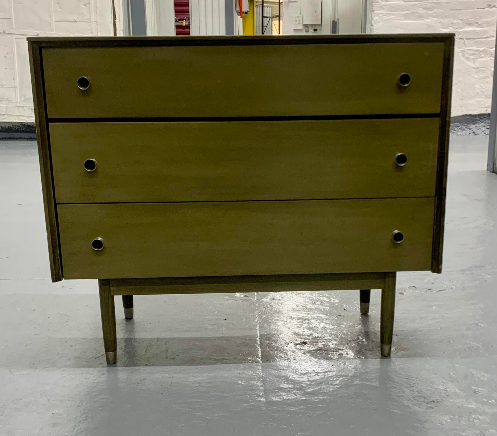 1960s Green Three Drawers Dresser by Khoury